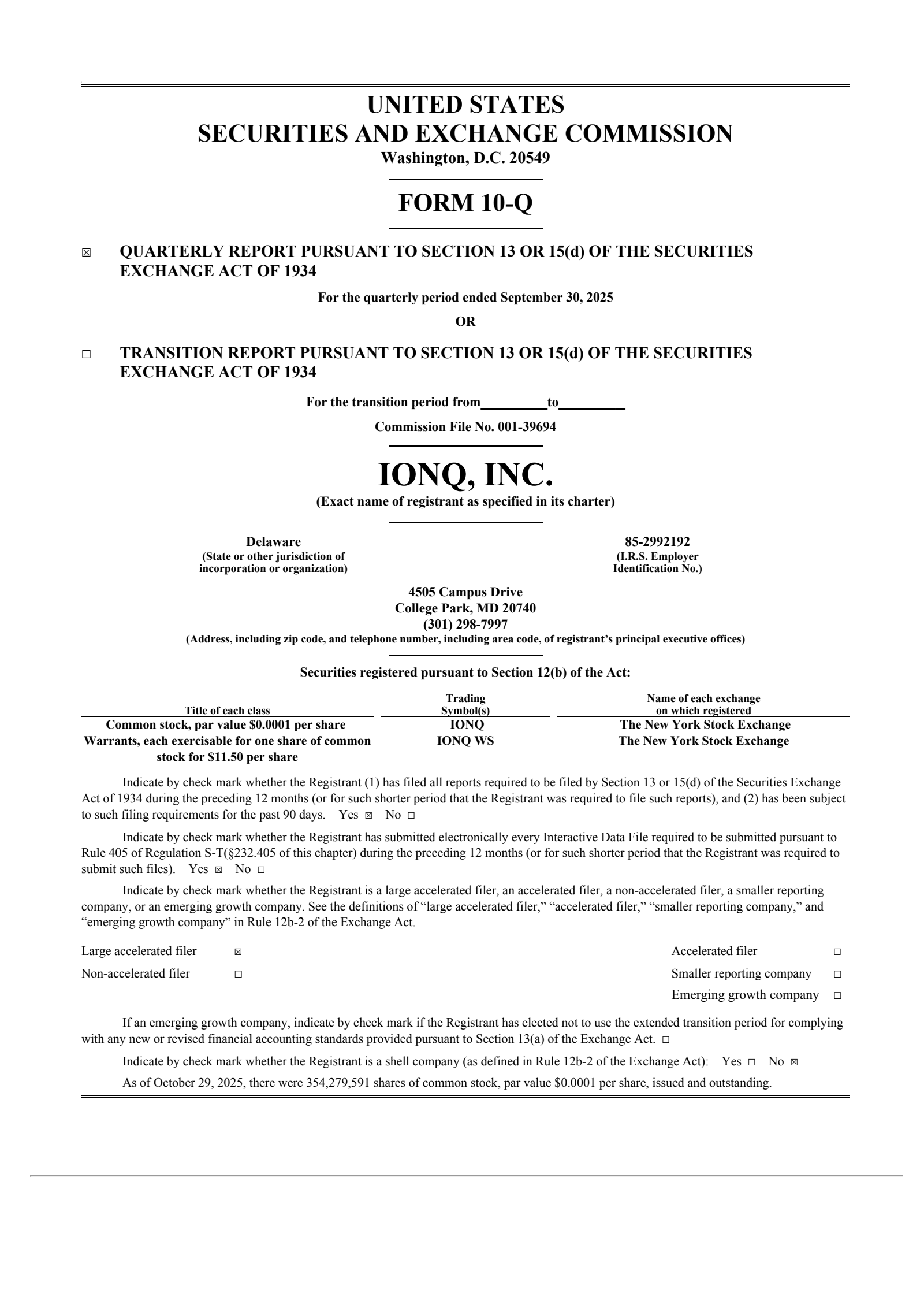 IonQ's Q3 2025 Quarterly Report