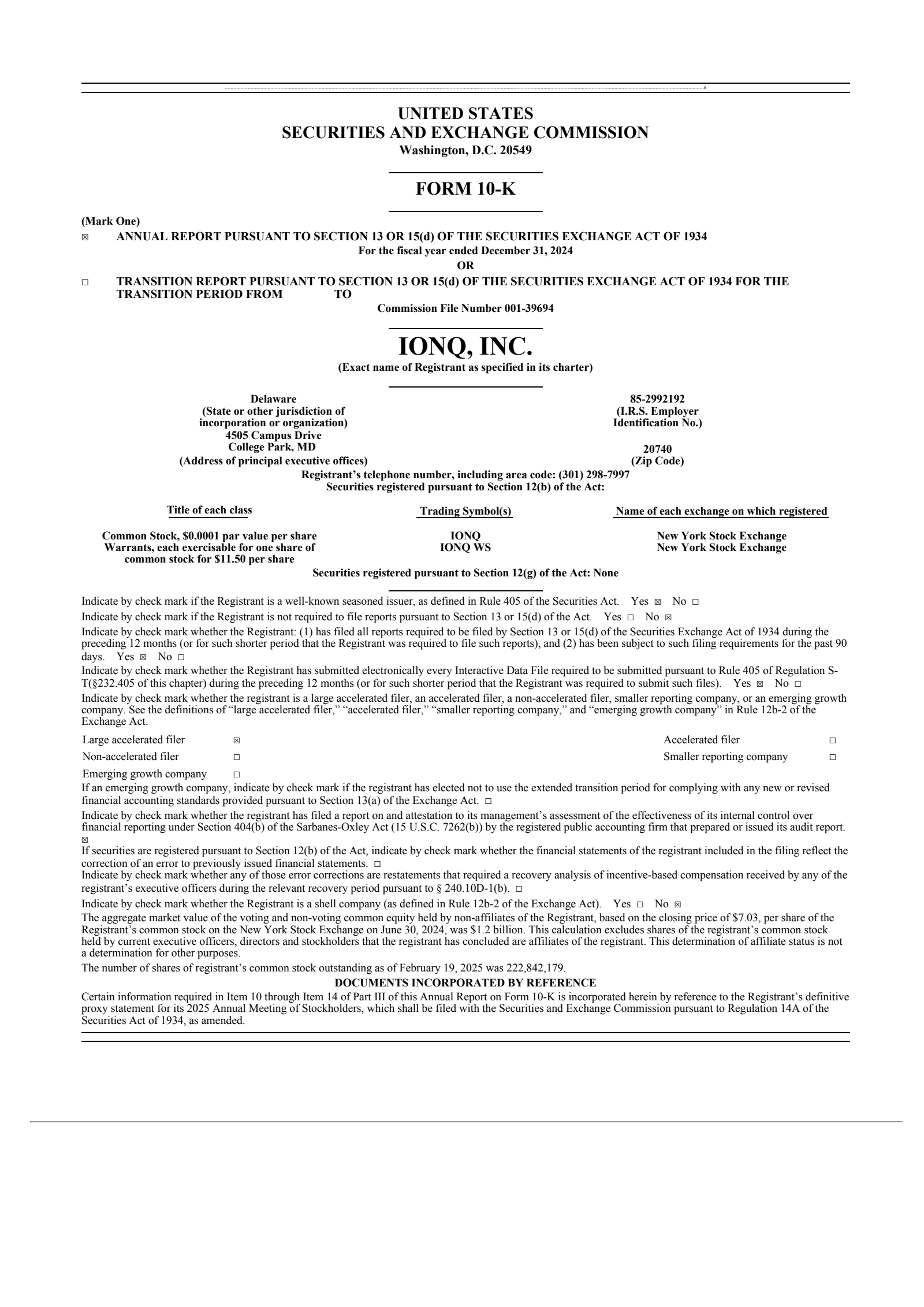 IonQ's Q4 2024 Annual report