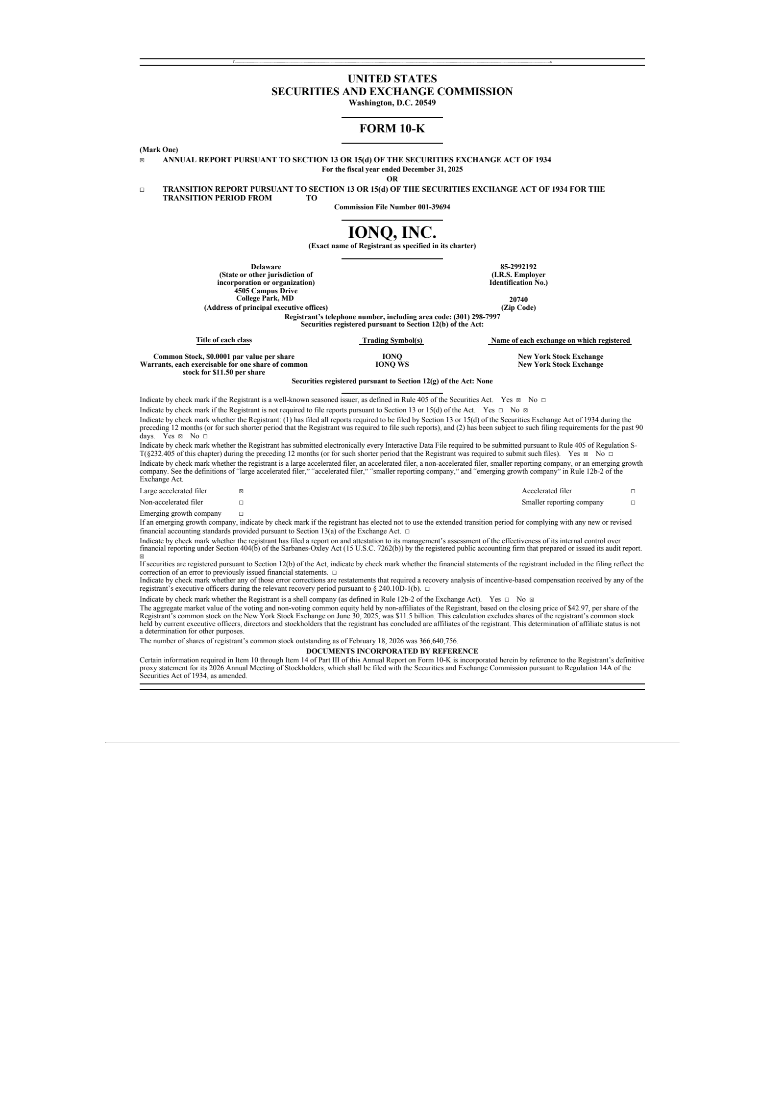 IonQ's Q4 2025 Annual report