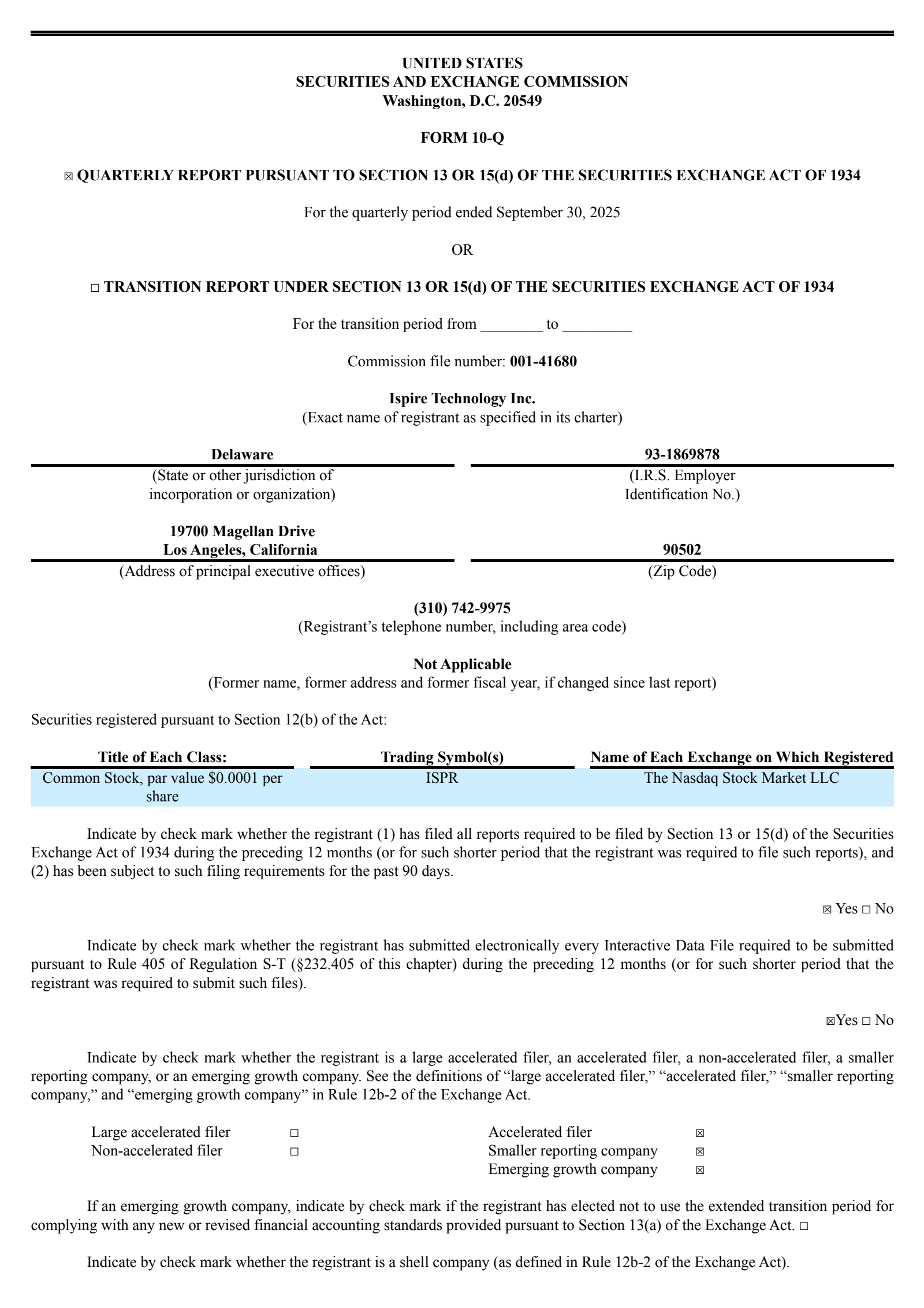 Ispire Technology's Q1 2026 Quarterly Report