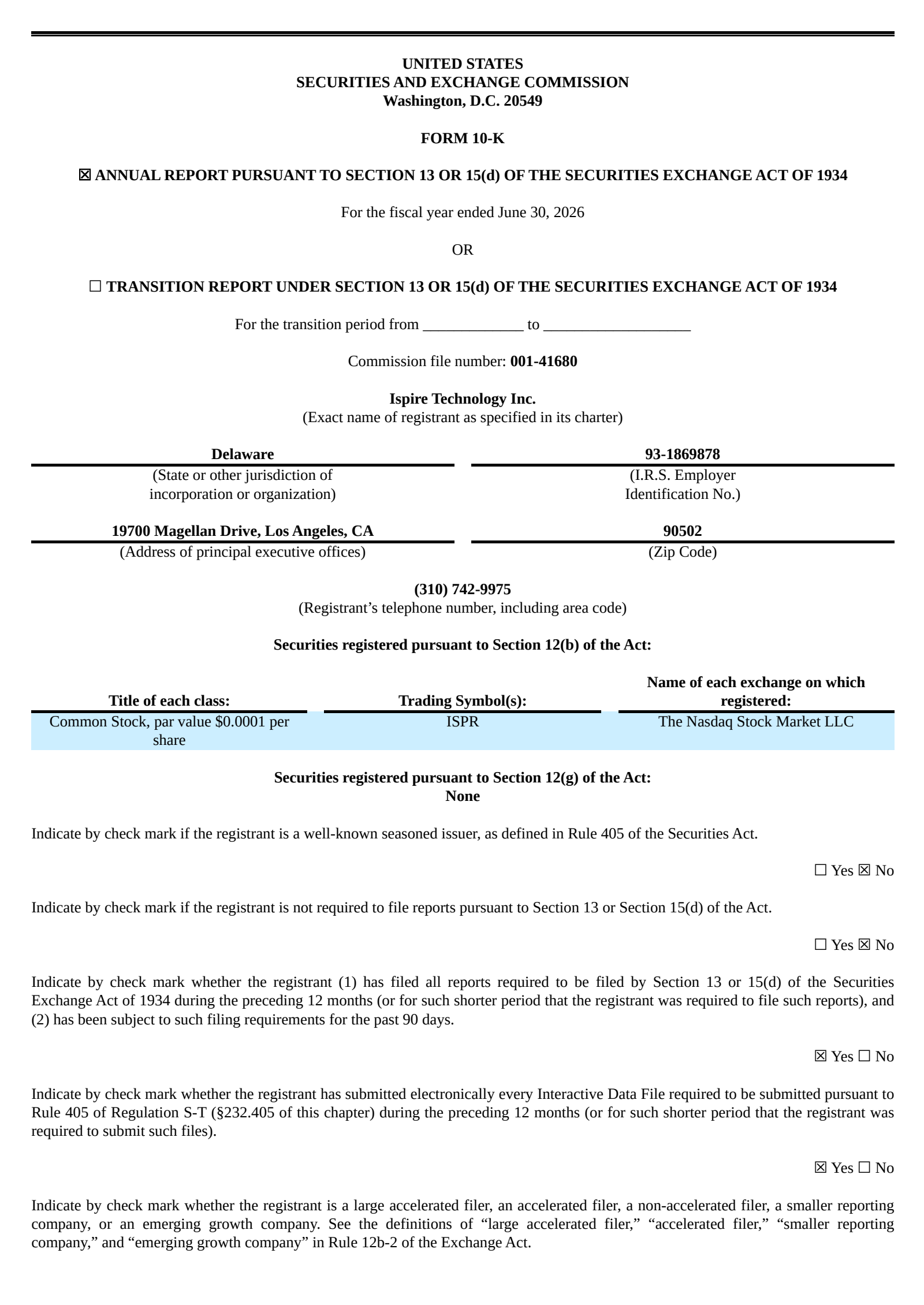 Ispire Technology's Q4 2026 Annual report