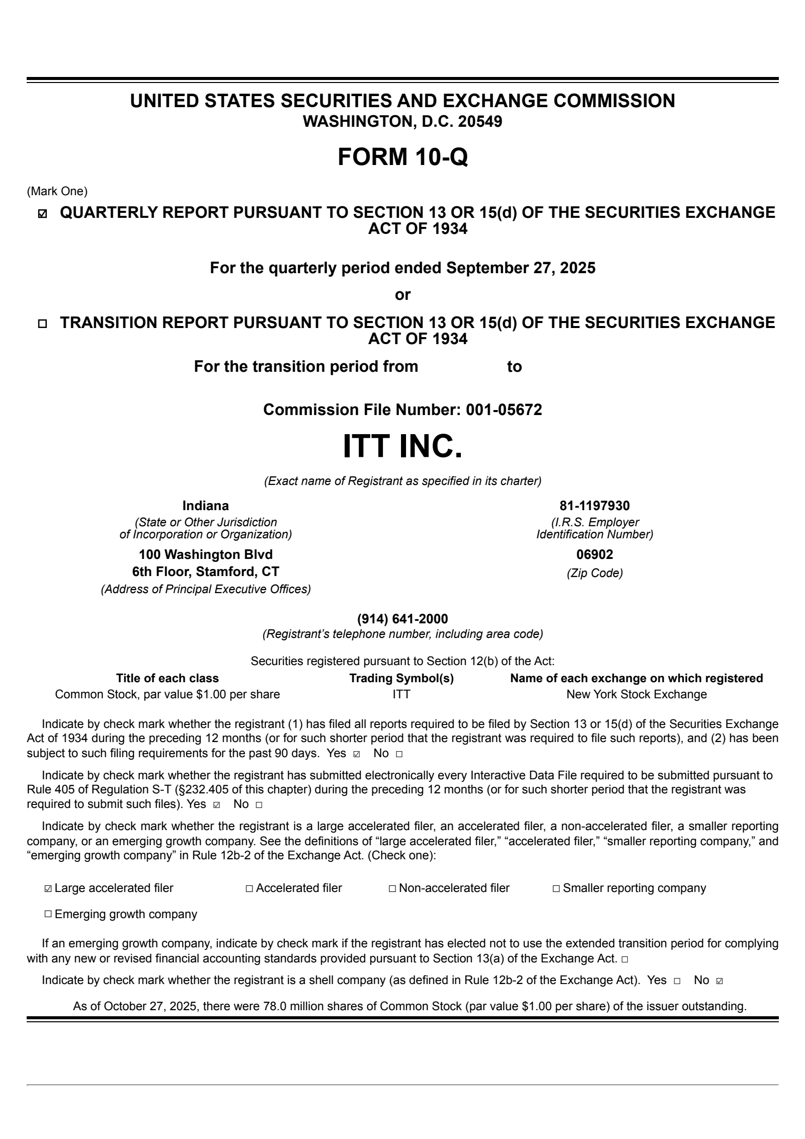 ITT's Q3 2025 Quarterly Report