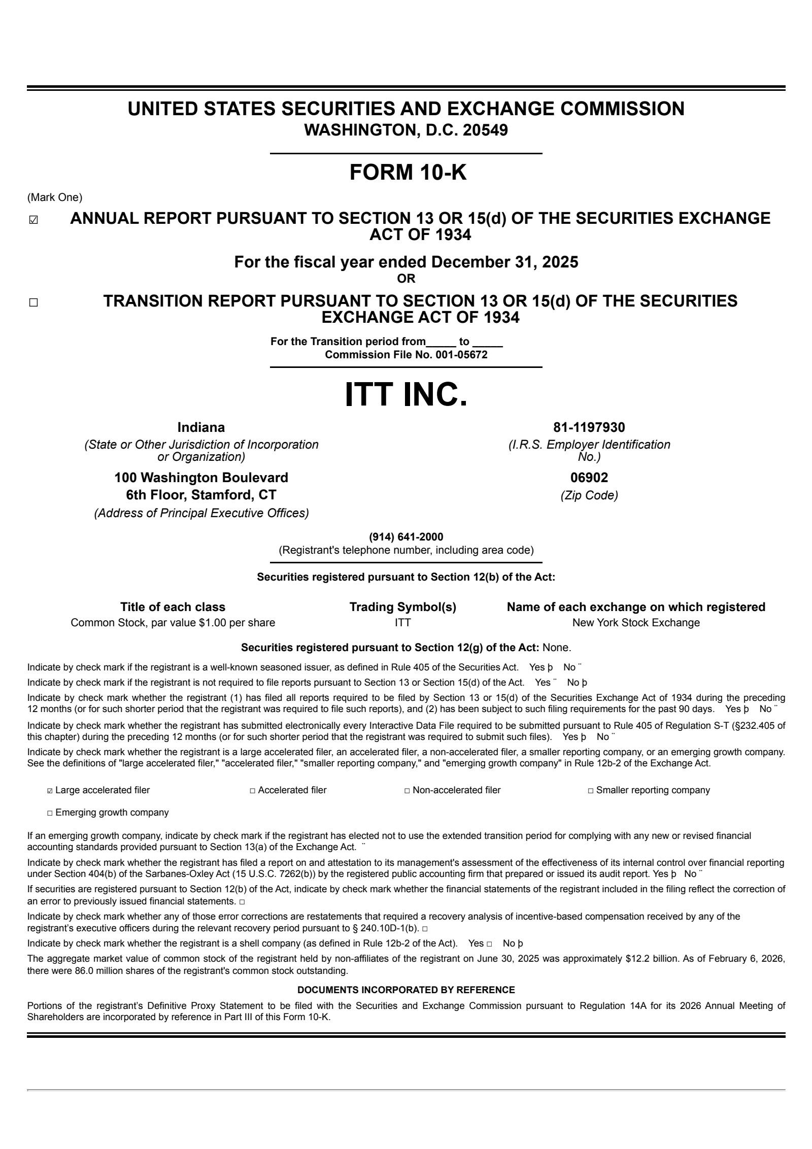 ITT's Q4 2025 Annual report
