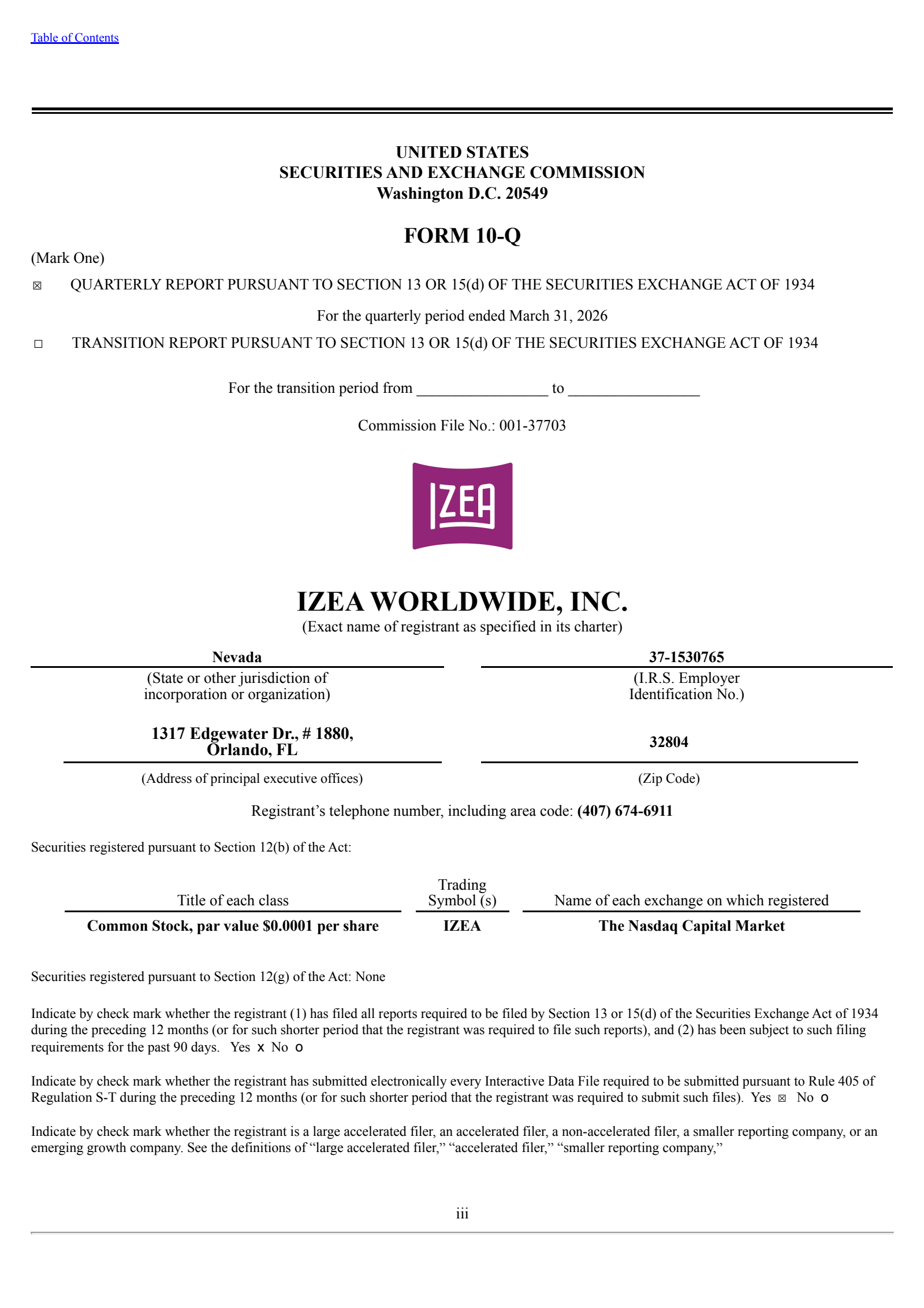 Izea Worldwide's Q1 2026 Quarterly report