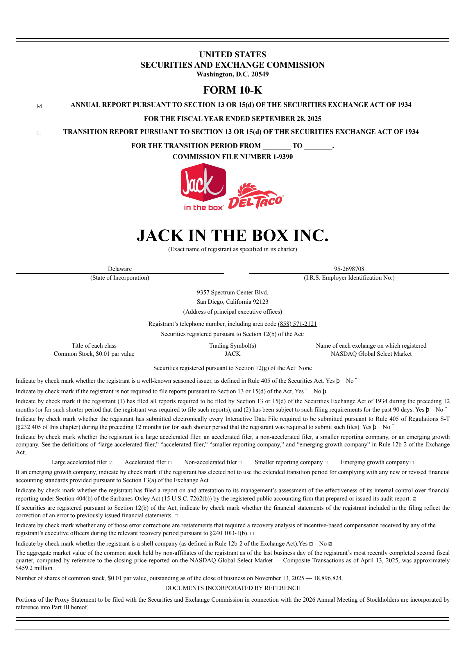 Jack In The Box's Q4 2025 Annual Report
