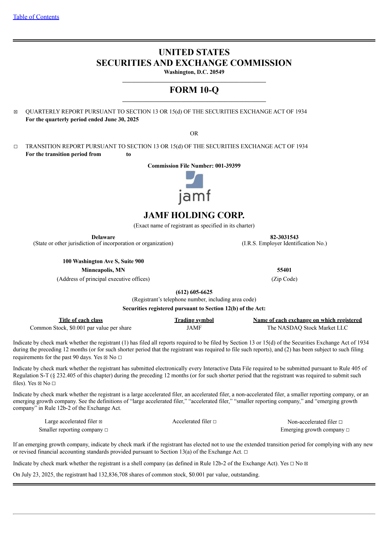 Jamf's Q2 2025 Quarterly report
