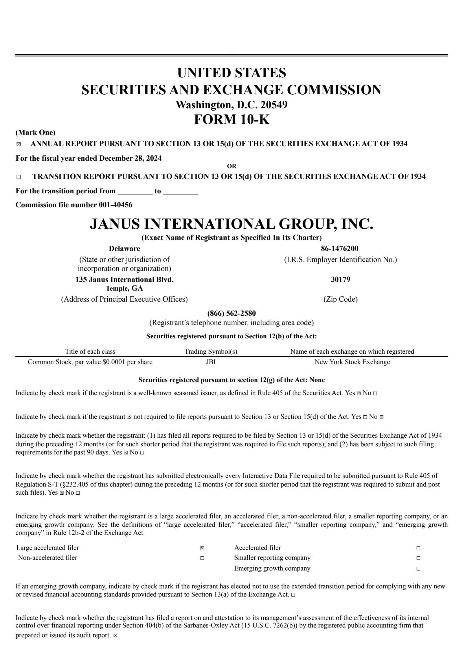 Janus International Group's Q4 2024 Annual report