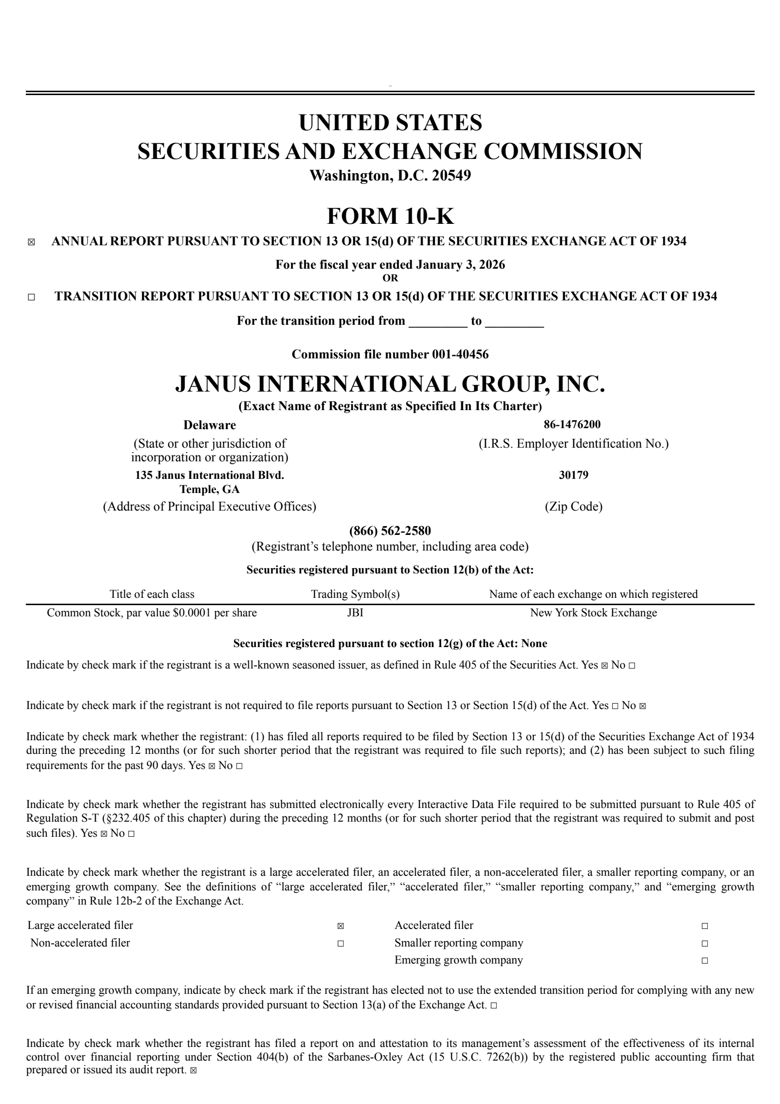 Janus International Group's Q4 2025 Annual report