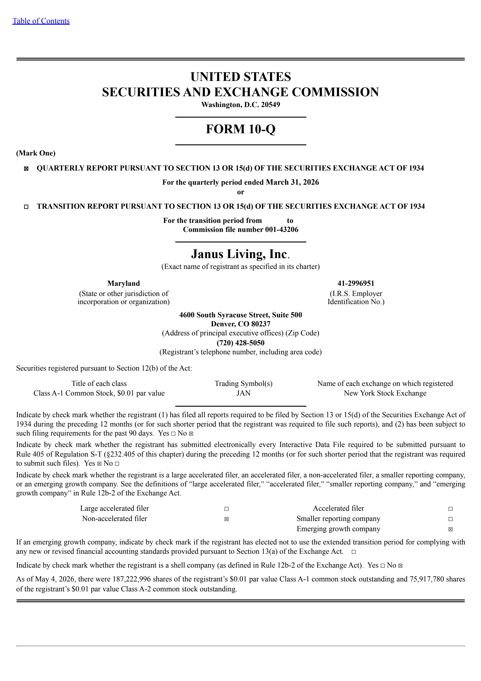 JAN's Q1 2026 Quarterly report