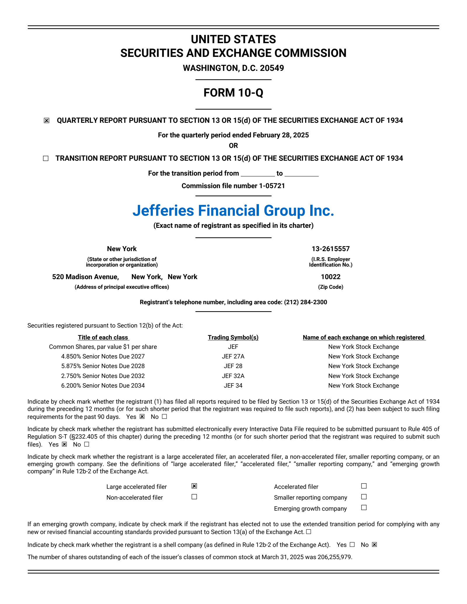 Jefferies Financial Group's Q1 2025 Quarterly Report