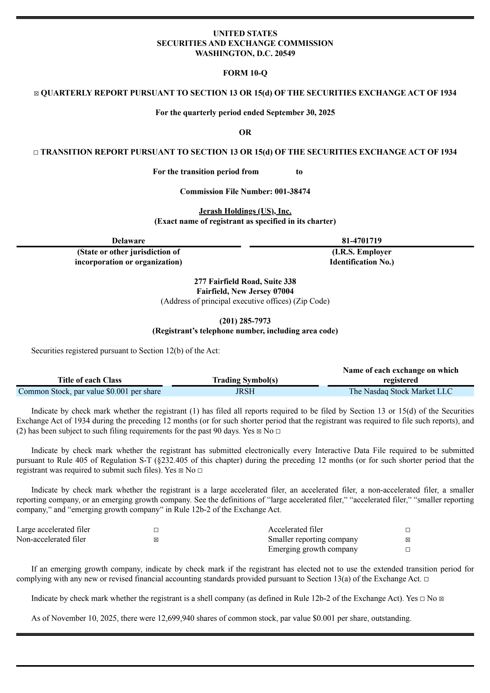 Jerash Holdings (US)'s Q2 2026 Quarterly Report