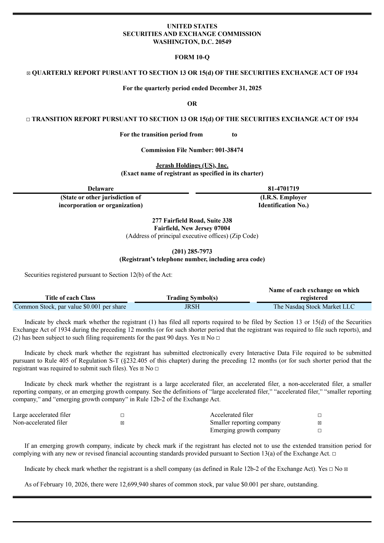 Jerash Holdings (US)'s Q3 2026 Quarterly report