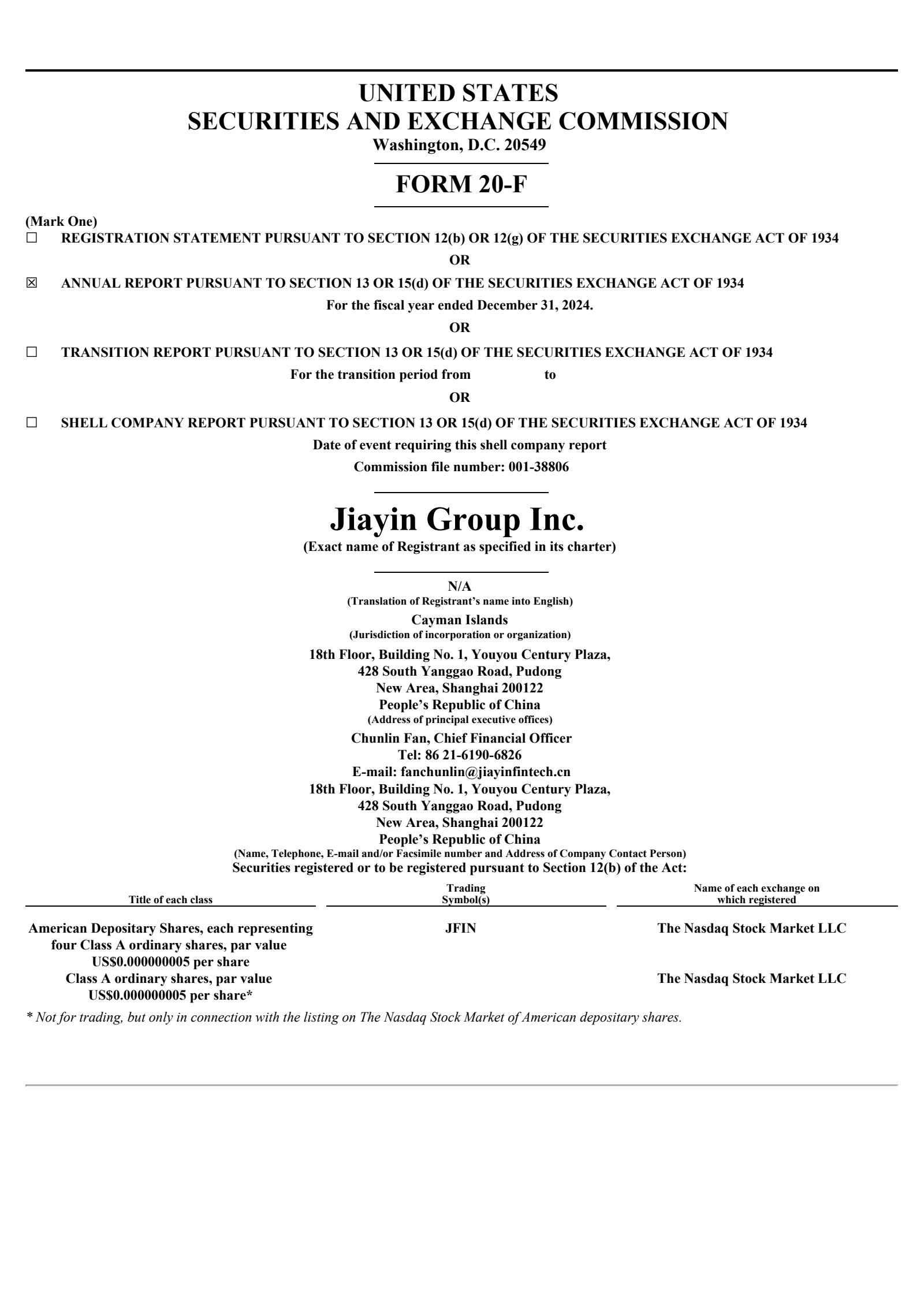 Jiayin Group's Q4 2024 Annual Report