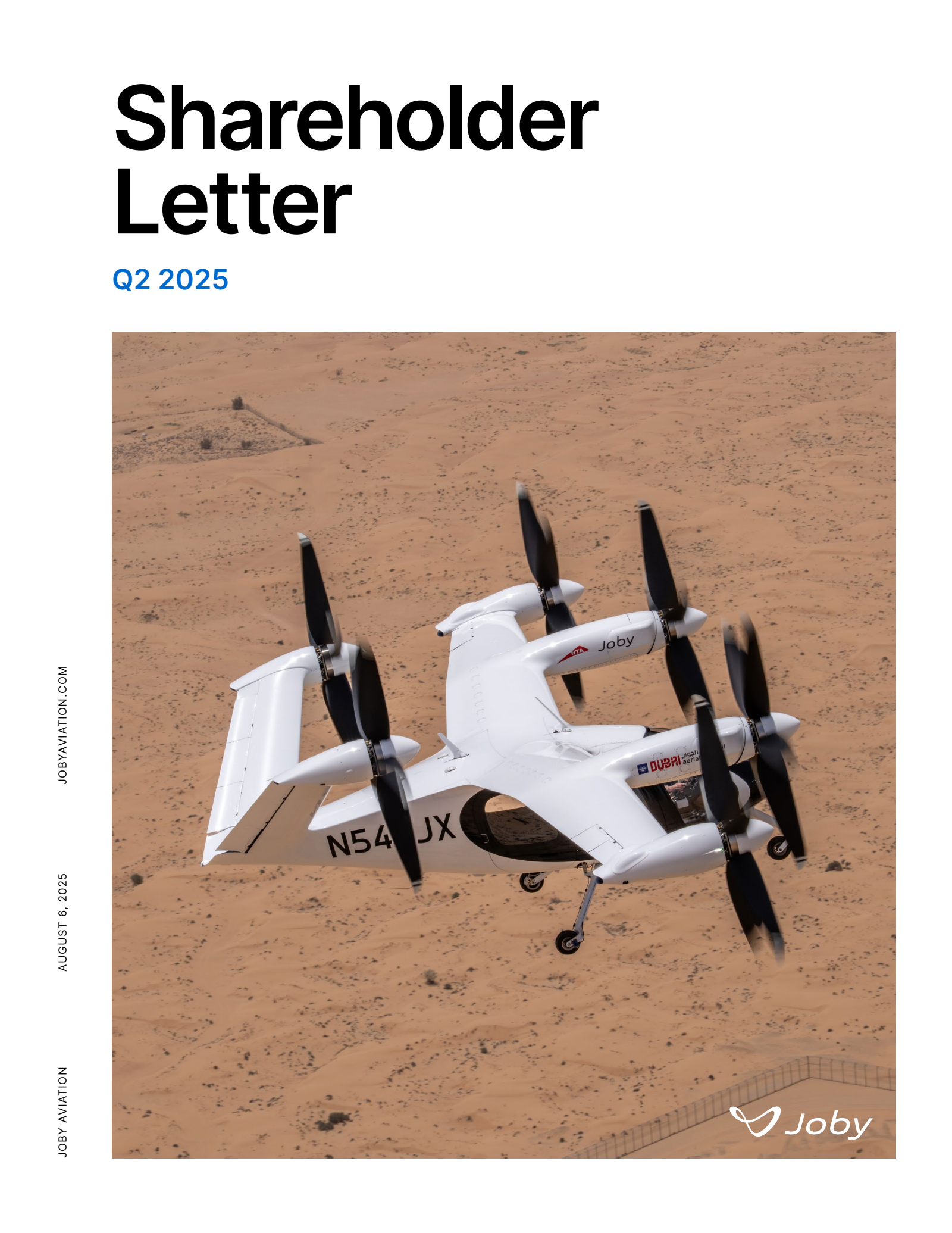 Joby Aviation's Q2 2025 Press Release