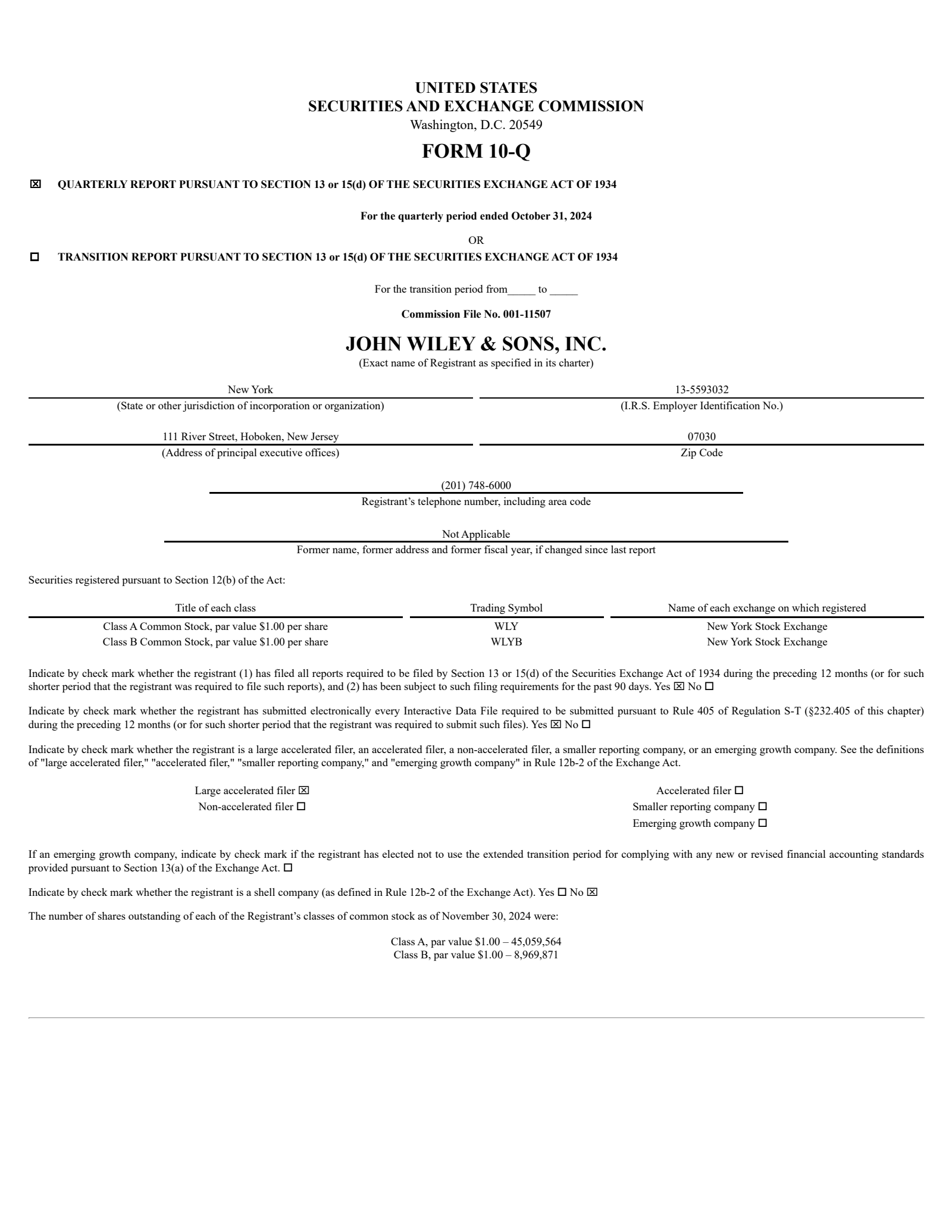 John Wiley & Sons' Q2 2025 Quarterly Report