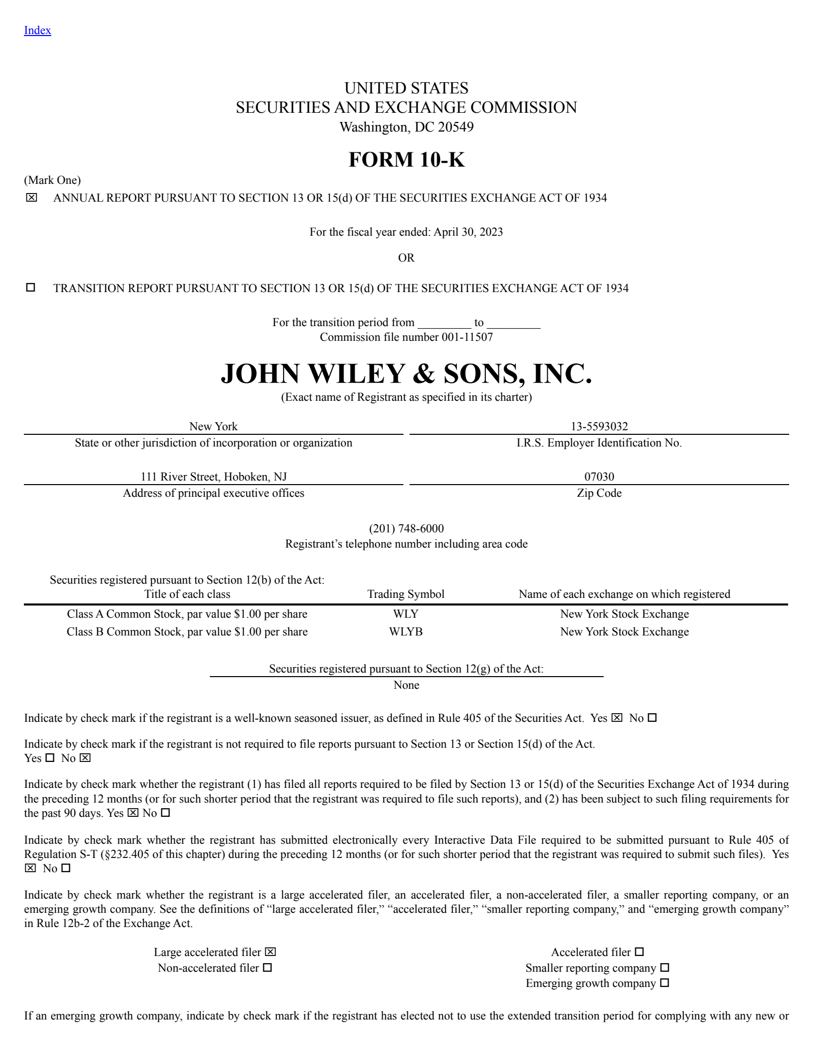 John Wiley & Sons' Q4 2023 Annual Report