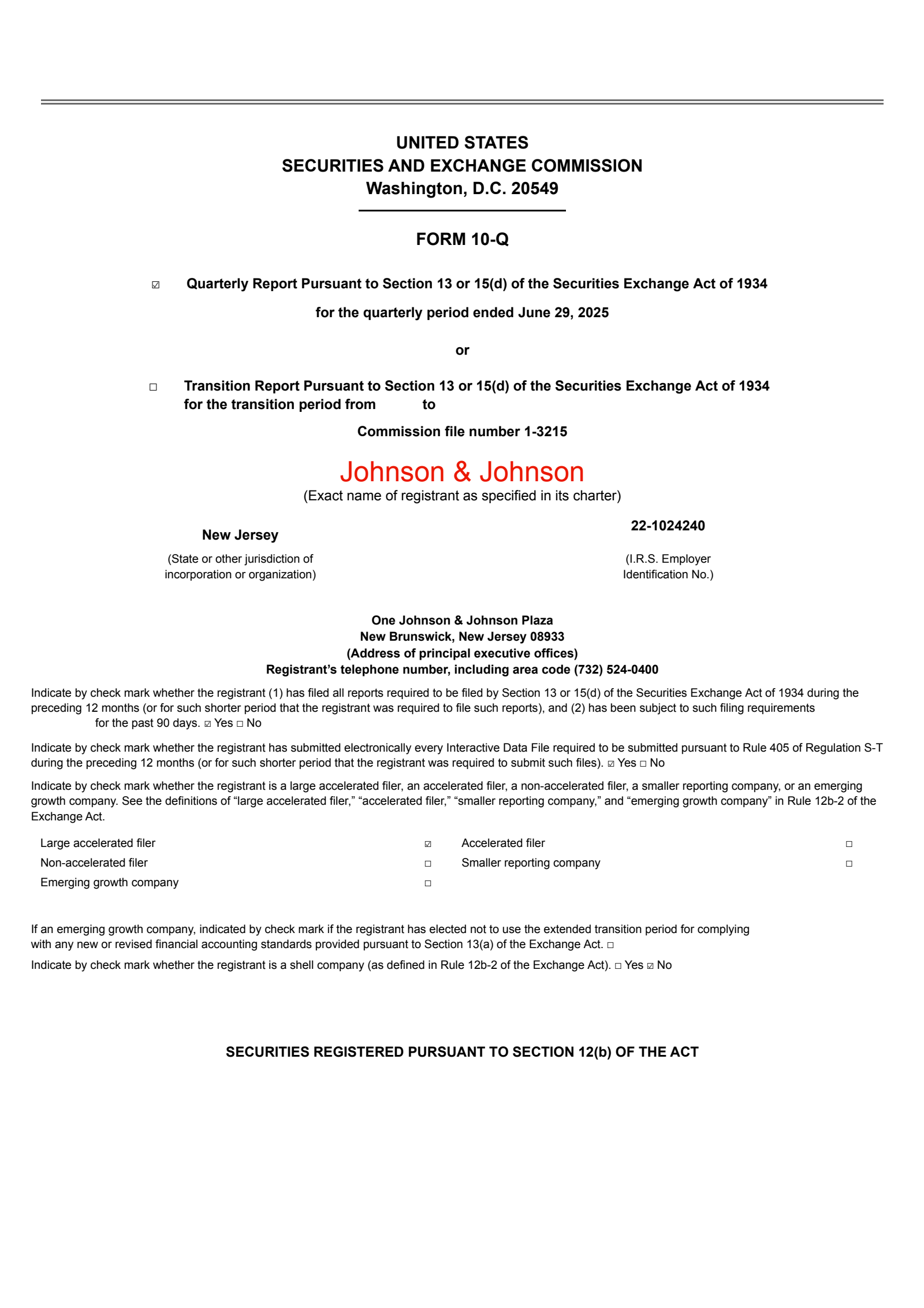 Johnson & Johnson's Q2 2025 Quarterly report