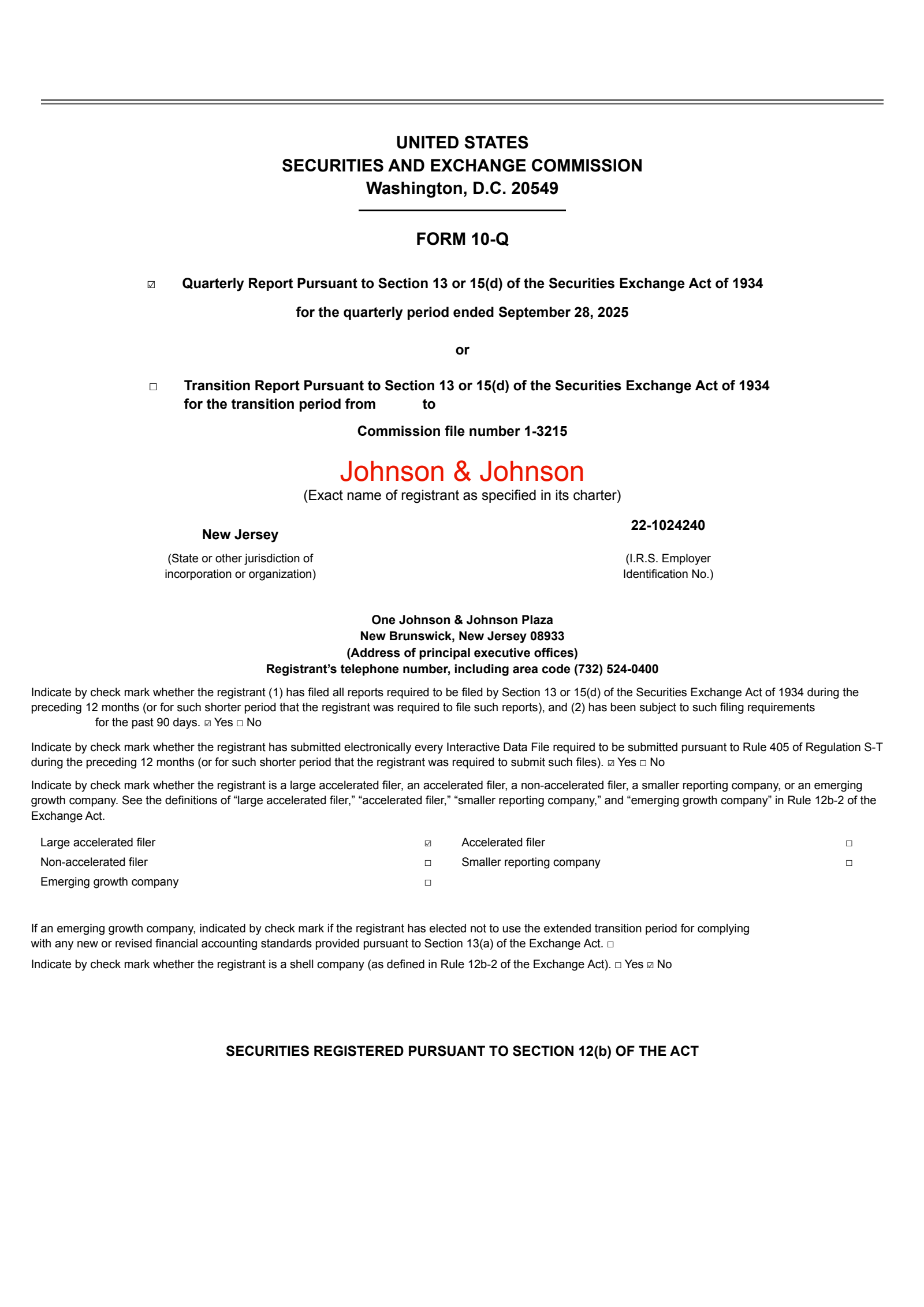 Johnson & Johnson's Q3 2025 Quarterly Report