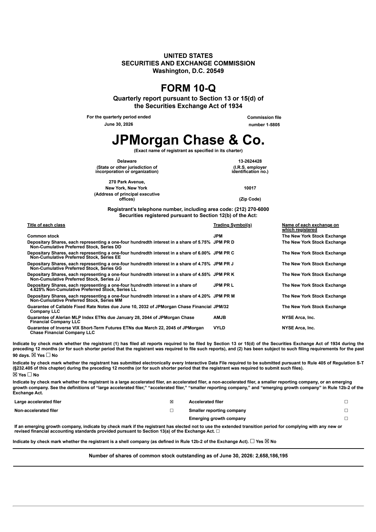 JPMorgan Chase & Co.'s Q2 2026 Quarterly report
