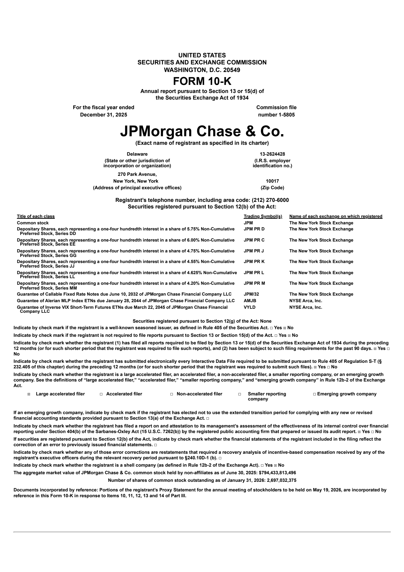 JPMorgan Chase & Co.'s Q4 2025 Annual report