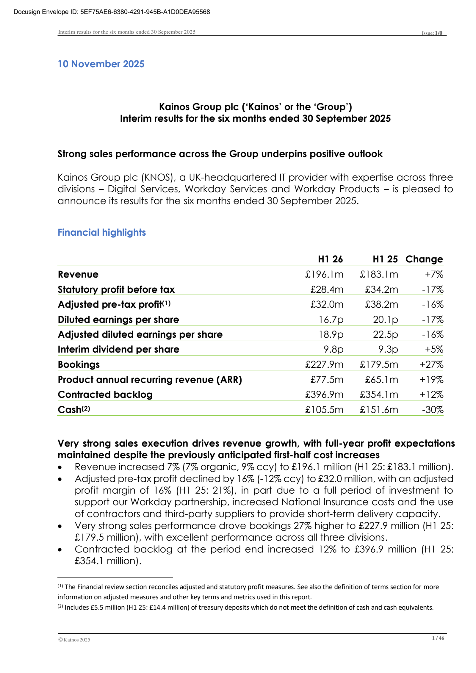 Kainos Group's H1 2026 Interim Report