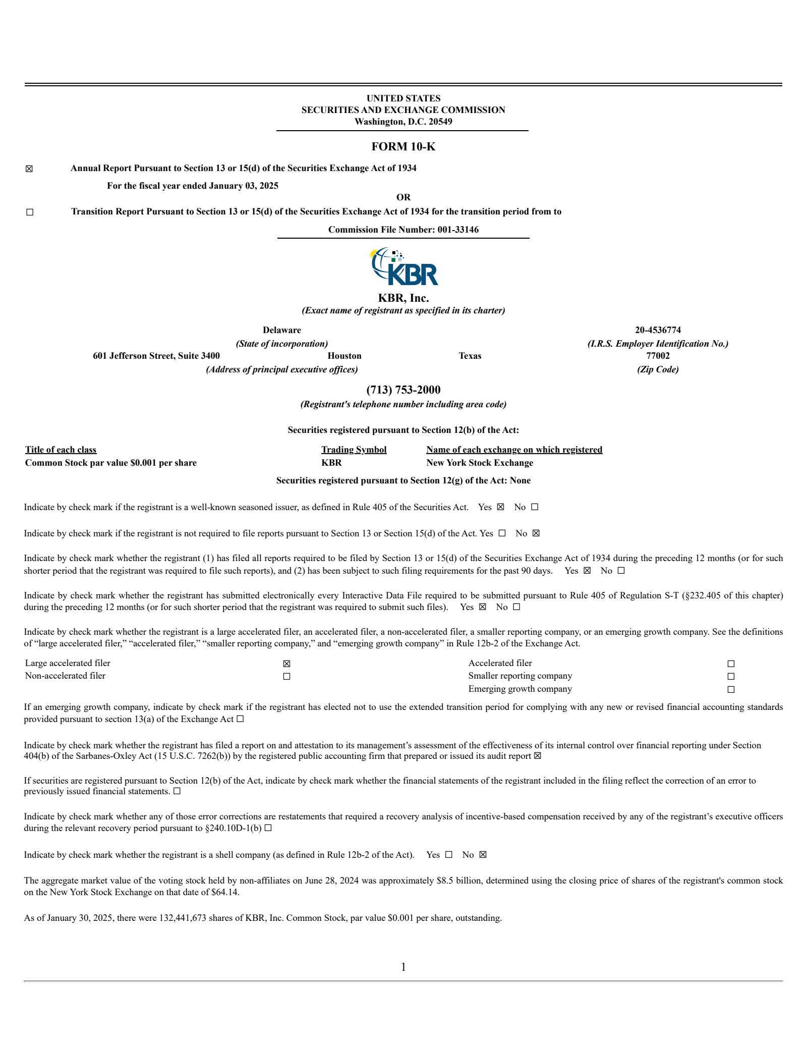 KBR's Q4 2024 Annual Report