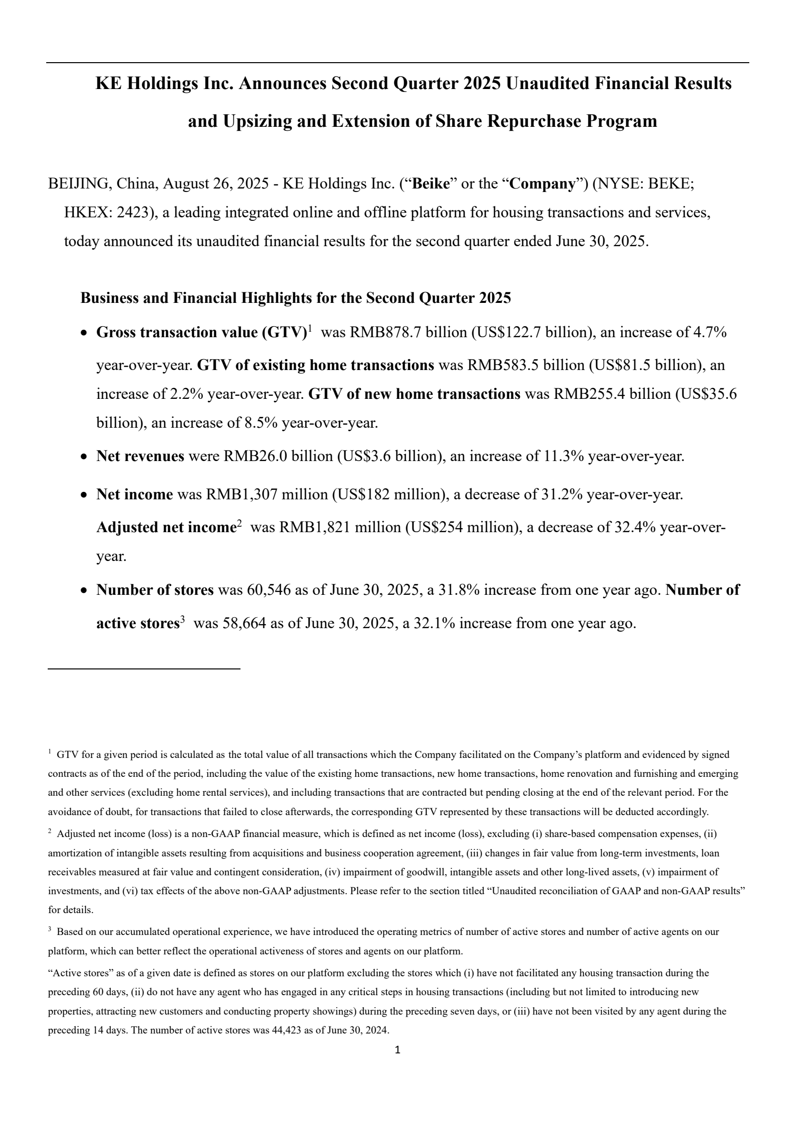 KE's Q2 2025 Press Release