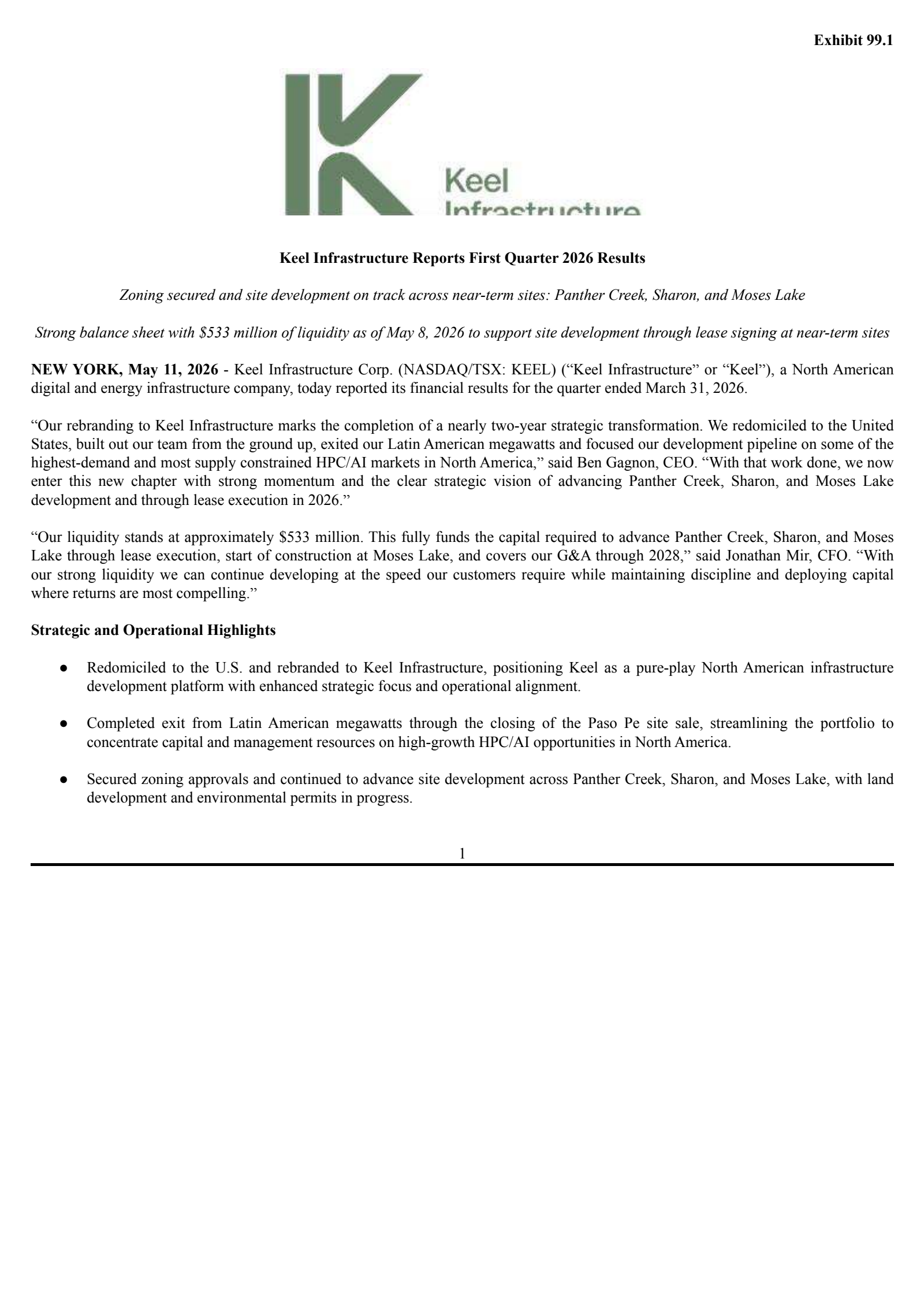 Bitfarms' Q1 2026 Press Release