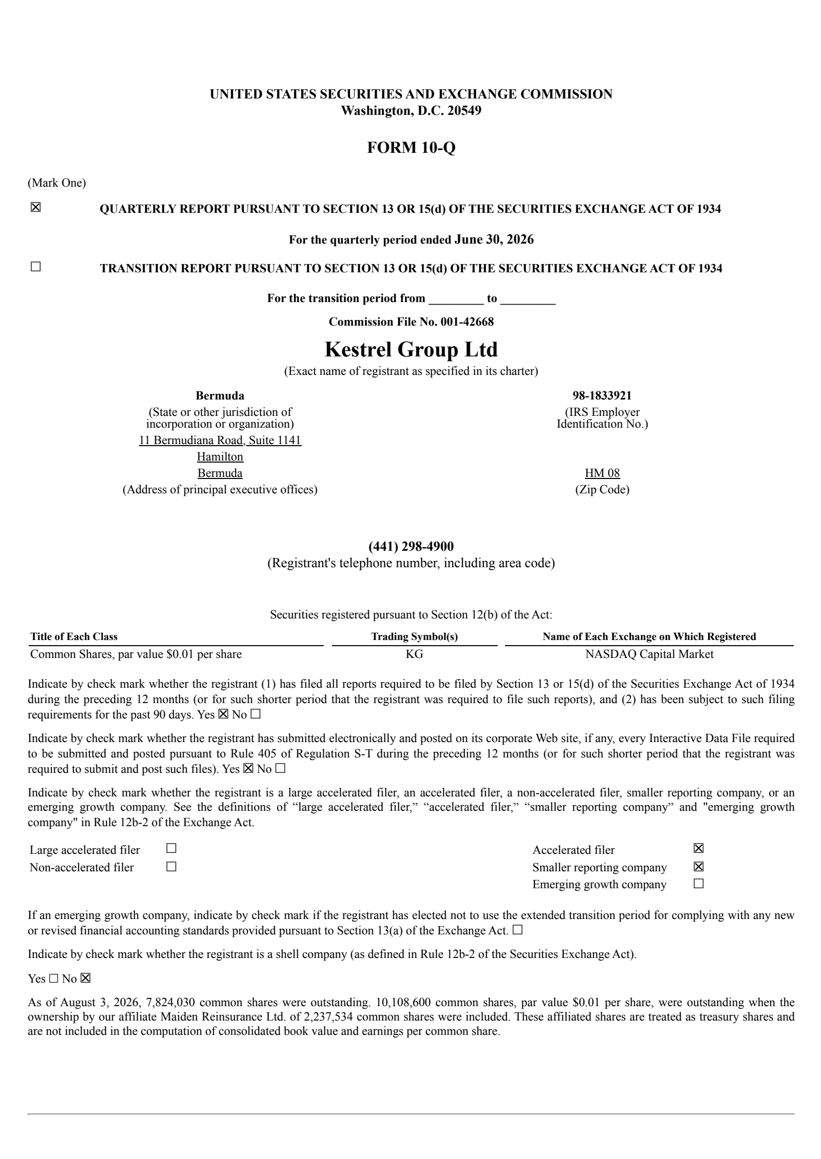 Ranger Bermuda Topco's Q2 2026 Quarterly report