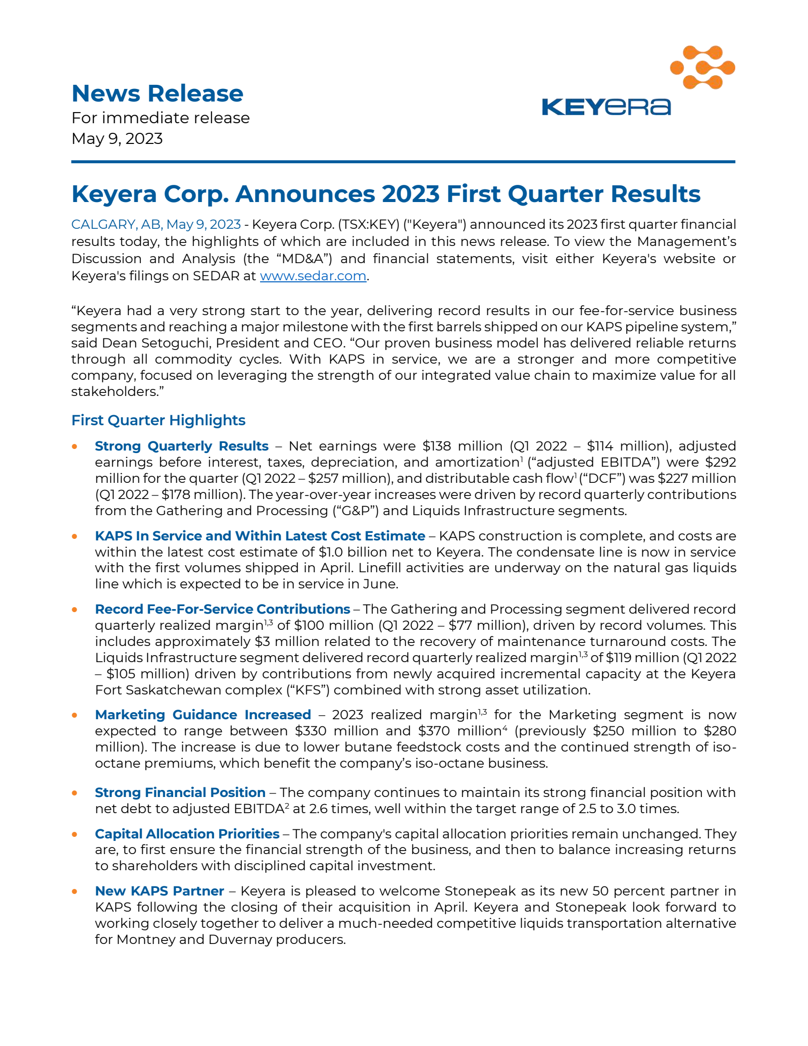 KEY Q1 2023 Earnings Report on 5/9/2023