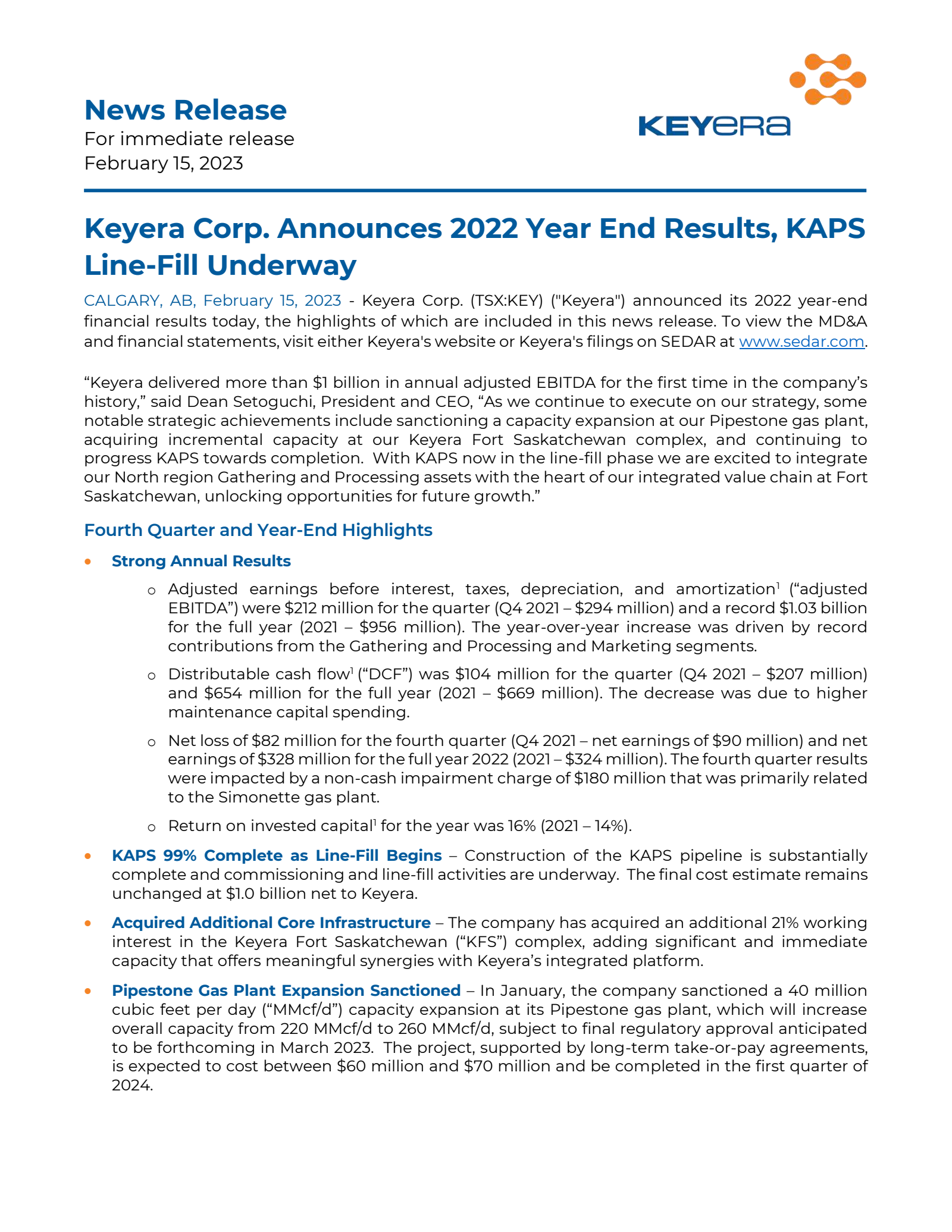 KEY Q4 2022 Earnings Report on 2/15/2023