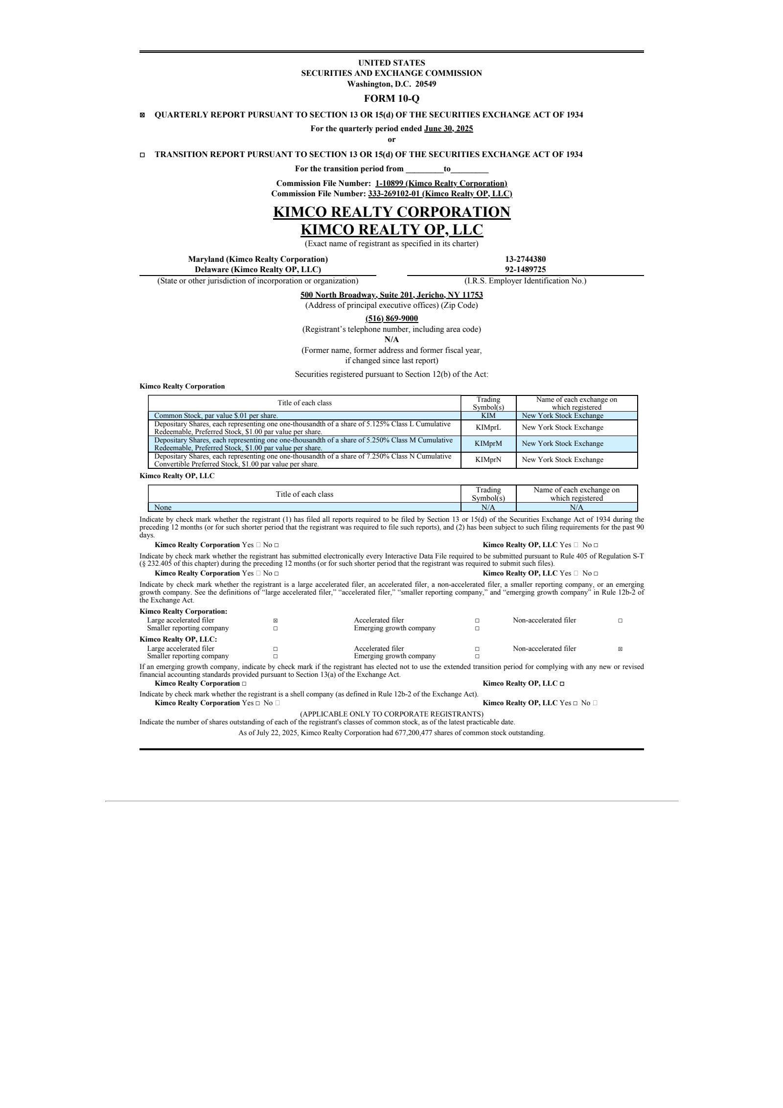 Kimco Realty's Q2 2025 Quarterly report