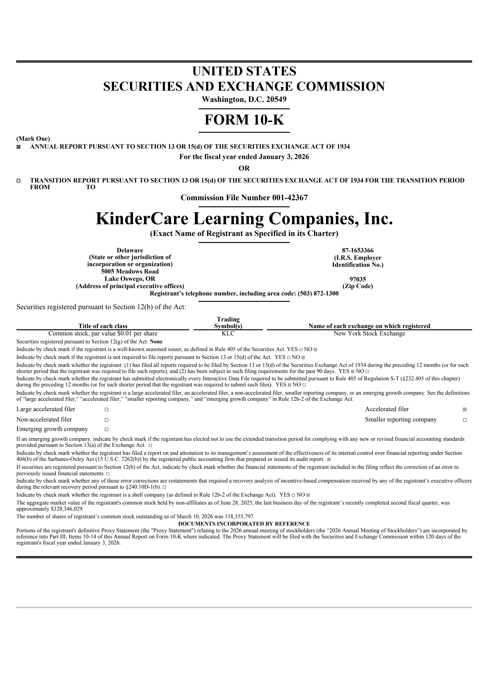 KinderCare Learning Companies' Q4 2025 Annual report
