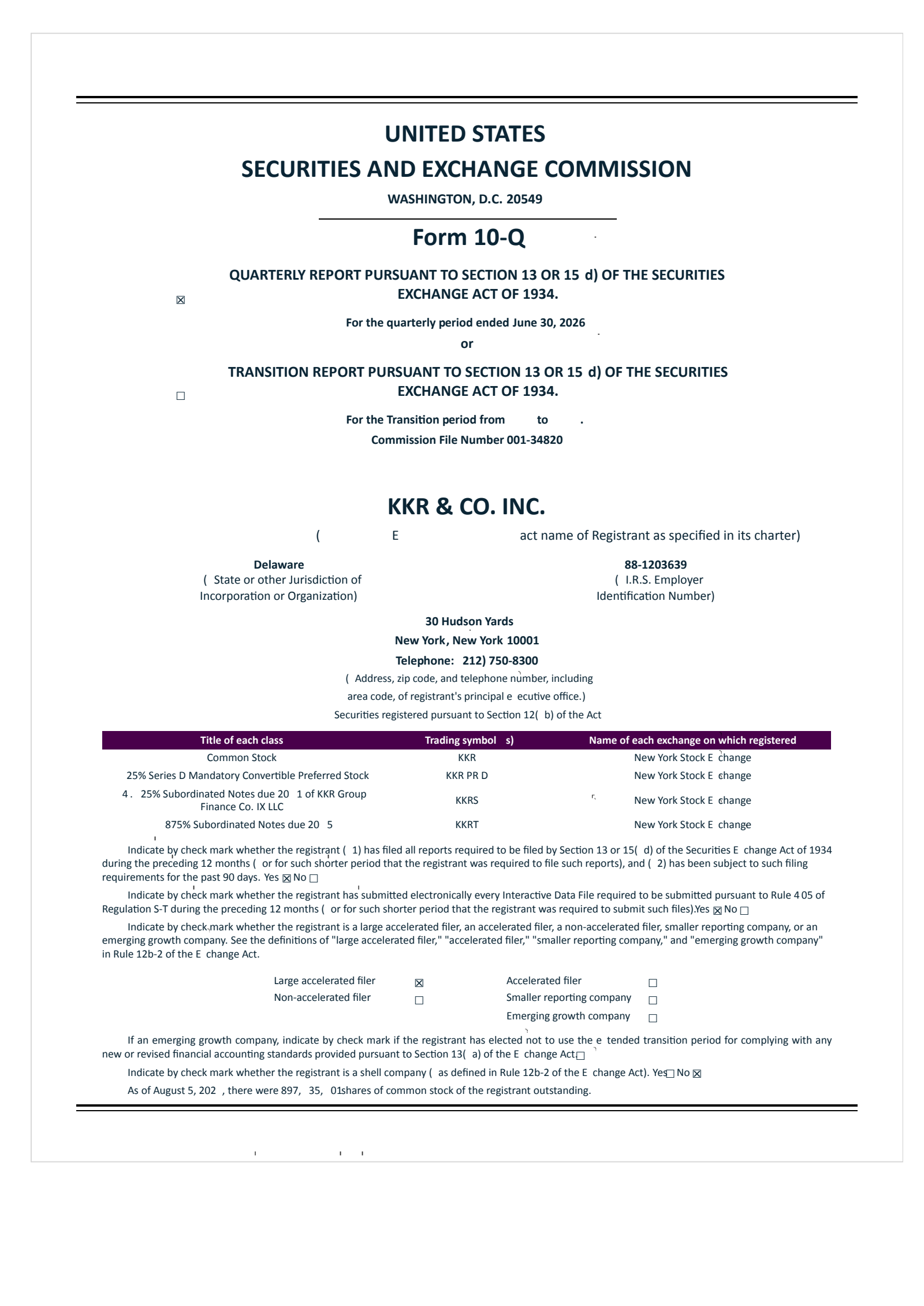 KKR & Co. Inc.'s Q2 2026 Quarterly report