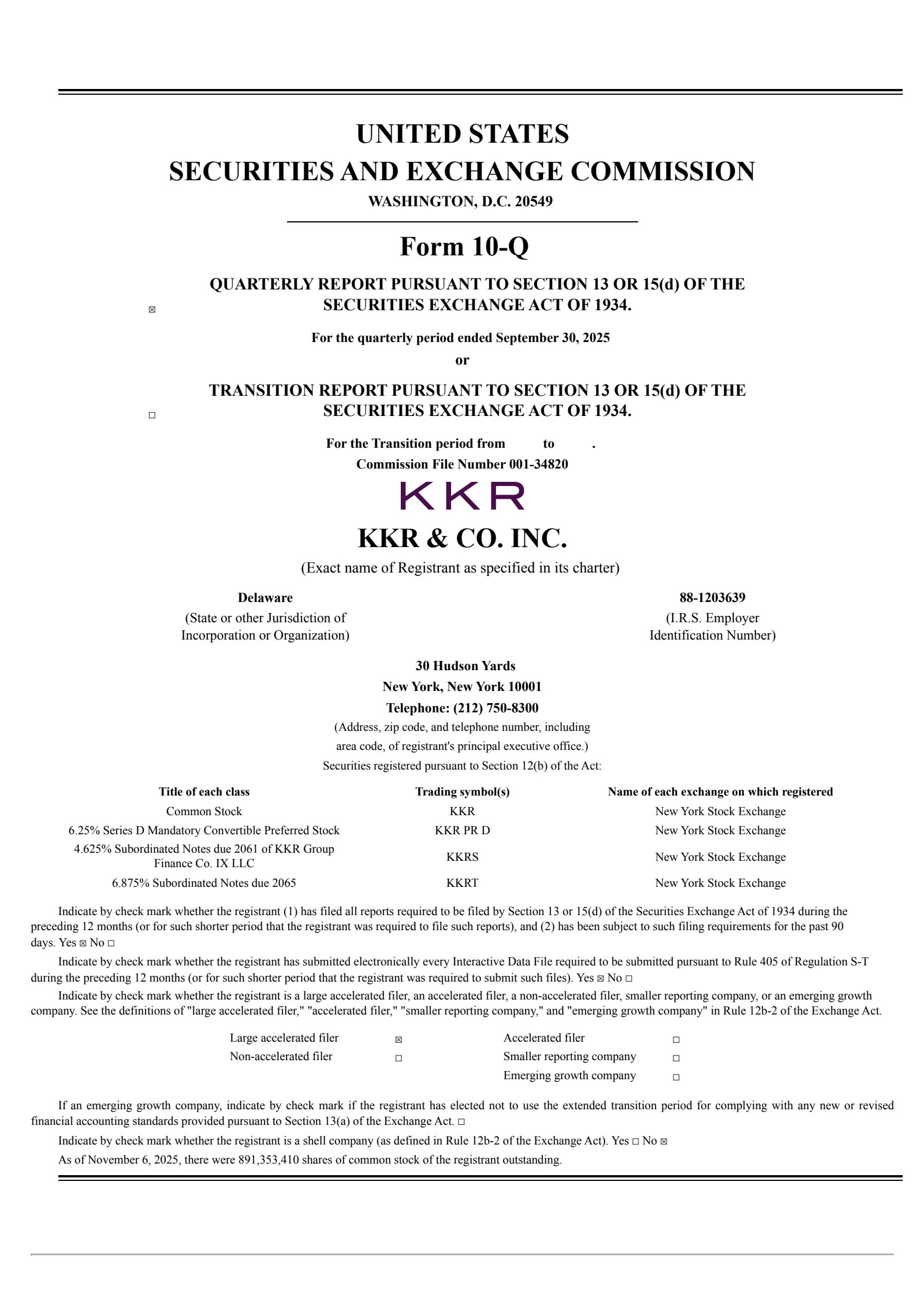 KKR & Co. Inc.'s Q3 2025 Quarterly Report