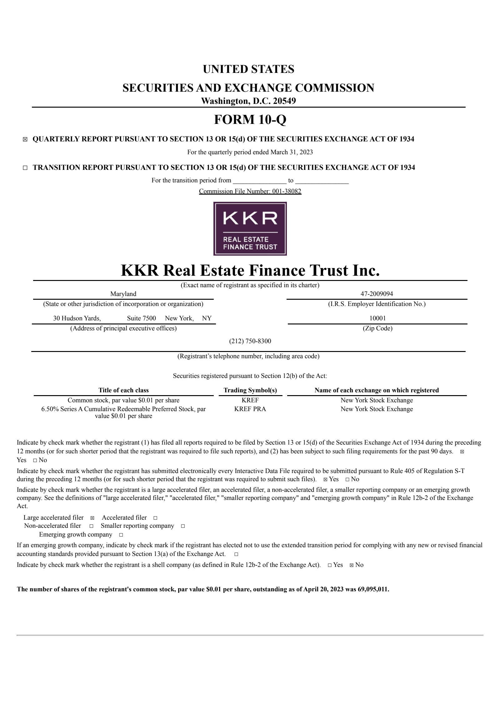 KREF Q1 2023 Earnings Report on 4/24/2023