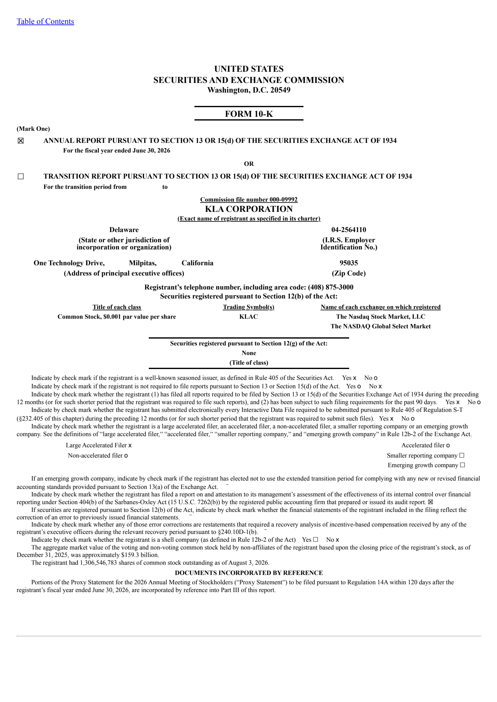 KLA's Q4 2026 Annual report