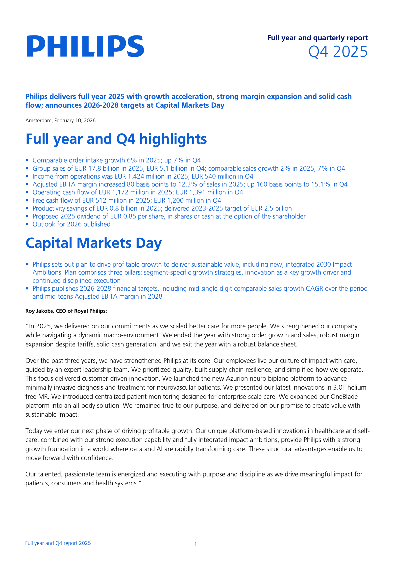 Koninklijke Philips' Q4 2025 Interim report