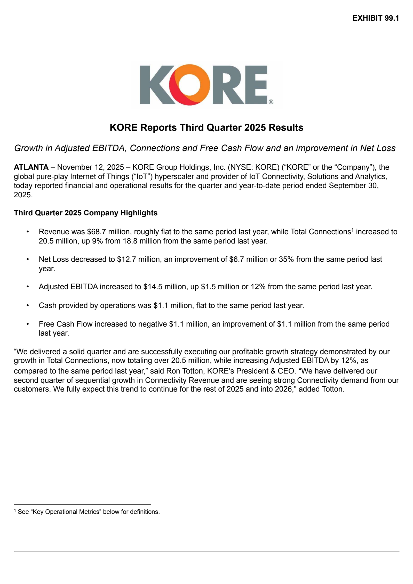 KORE Group's Q3 2025 Earnings Release