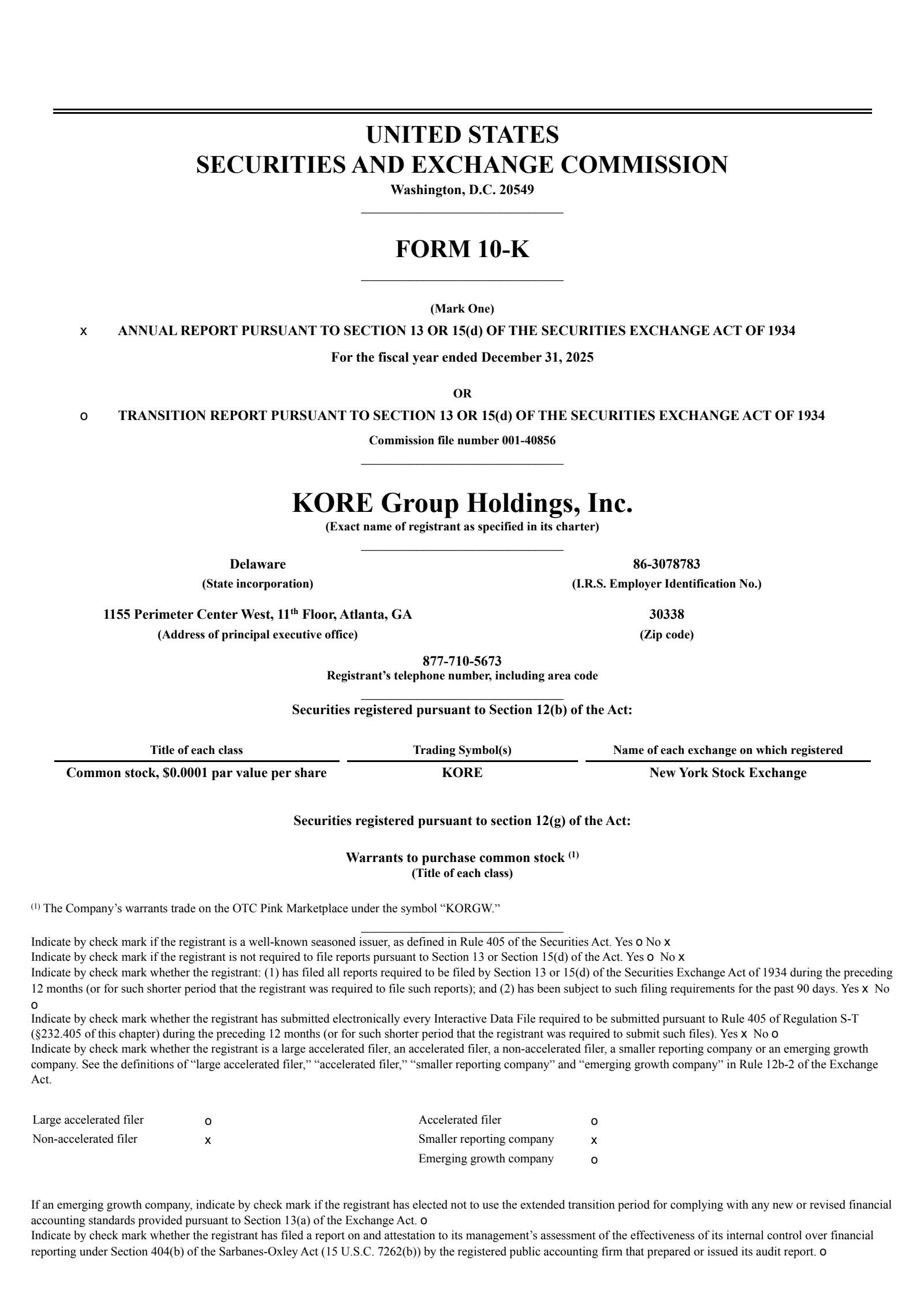 KORE Group's Q4 2025 Annual report