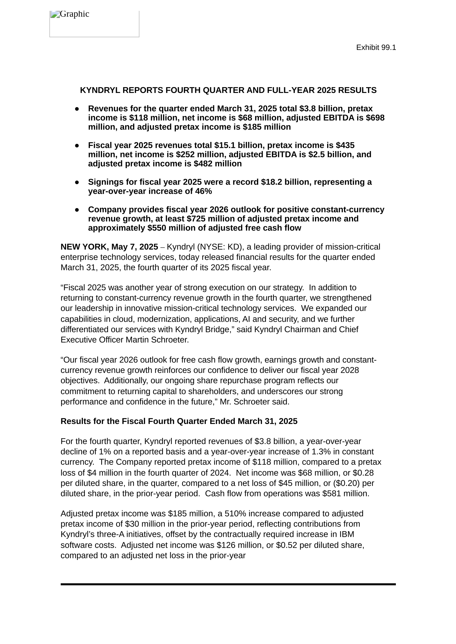 Kyndryl's Q4 2025 Press Release