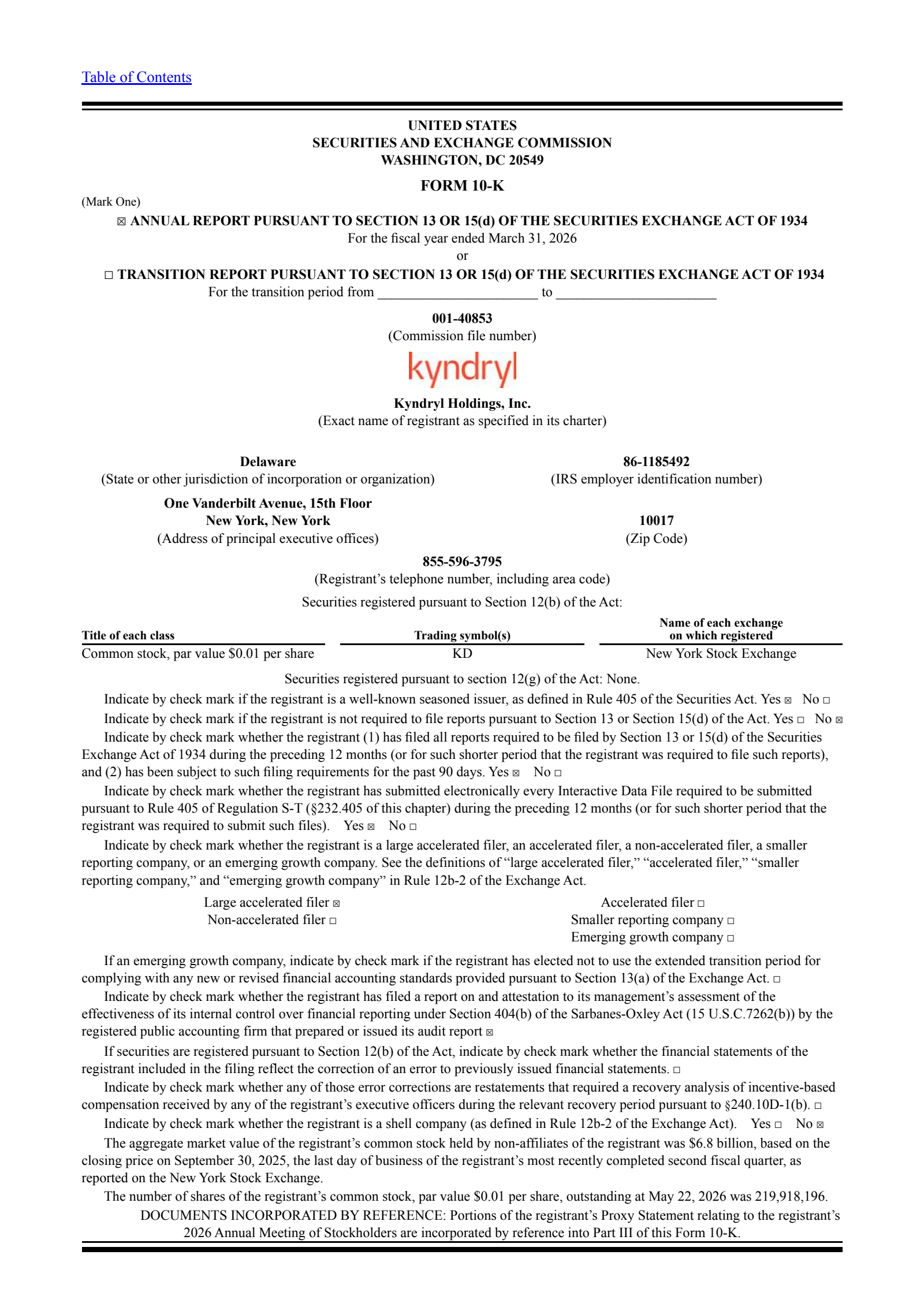 Kyndryl's Q4 2026 Annual report
