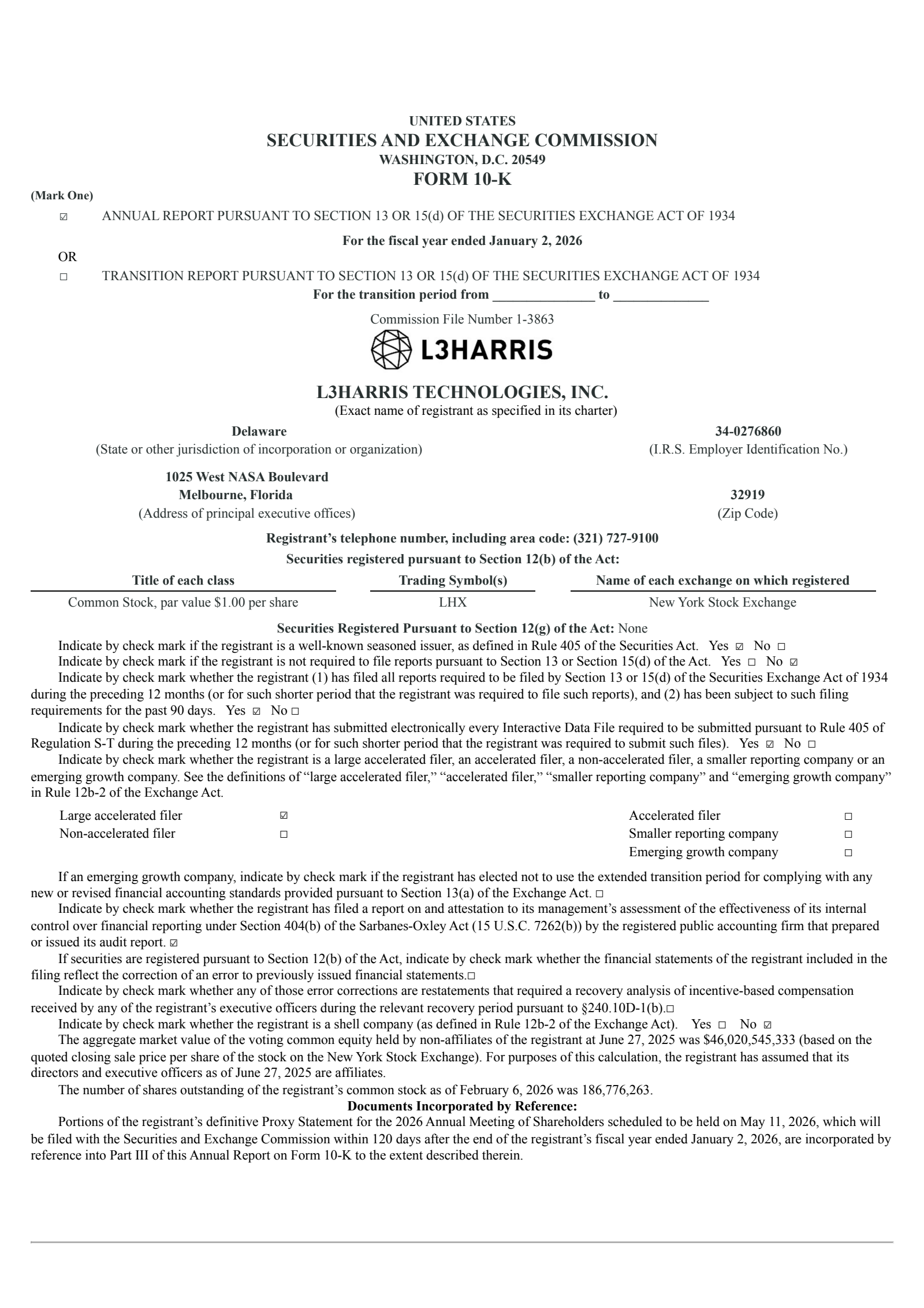 L3Harris Technologies' Q4 2025 Annual report