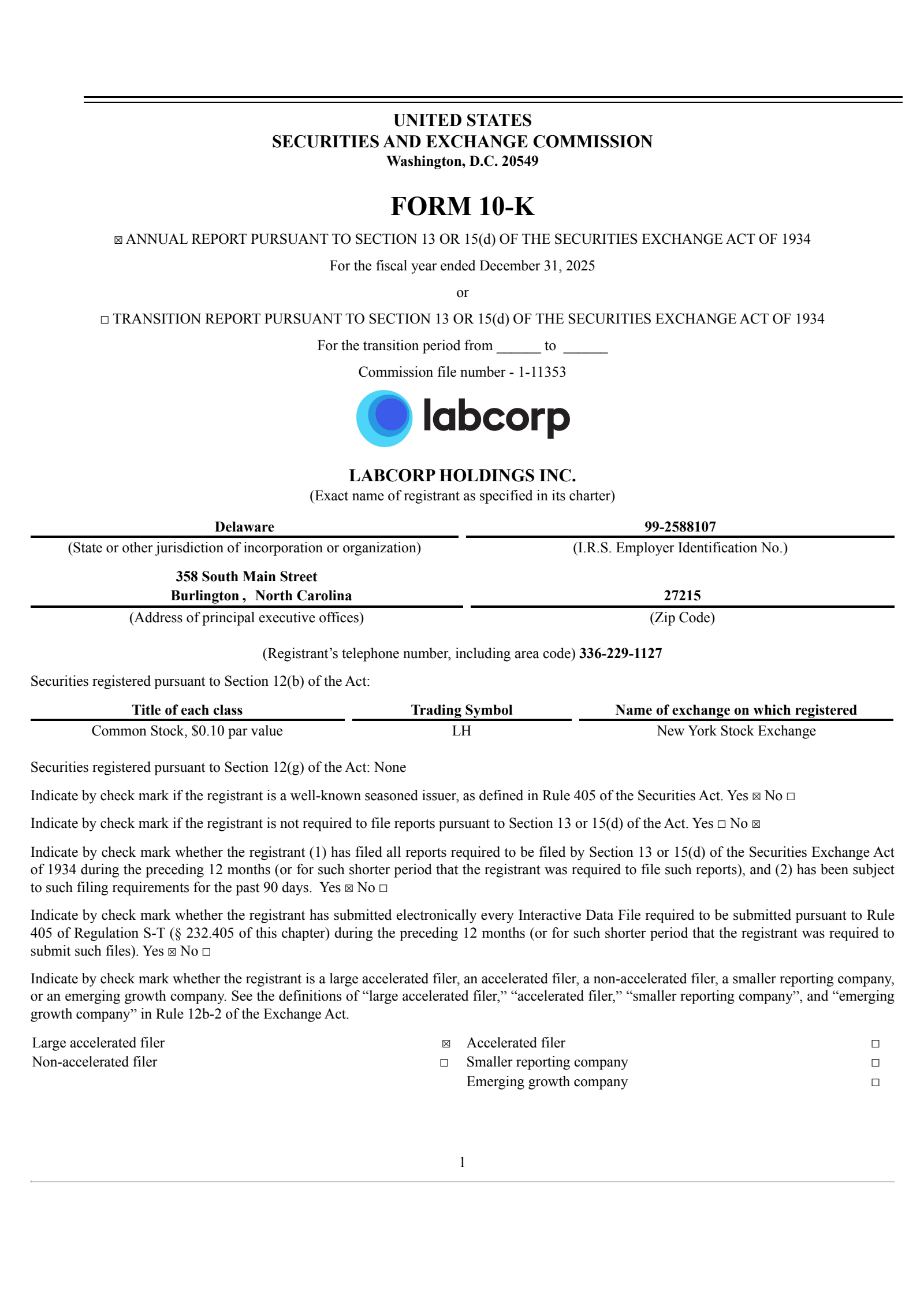 Labcorp's Q4 2025 Annual report