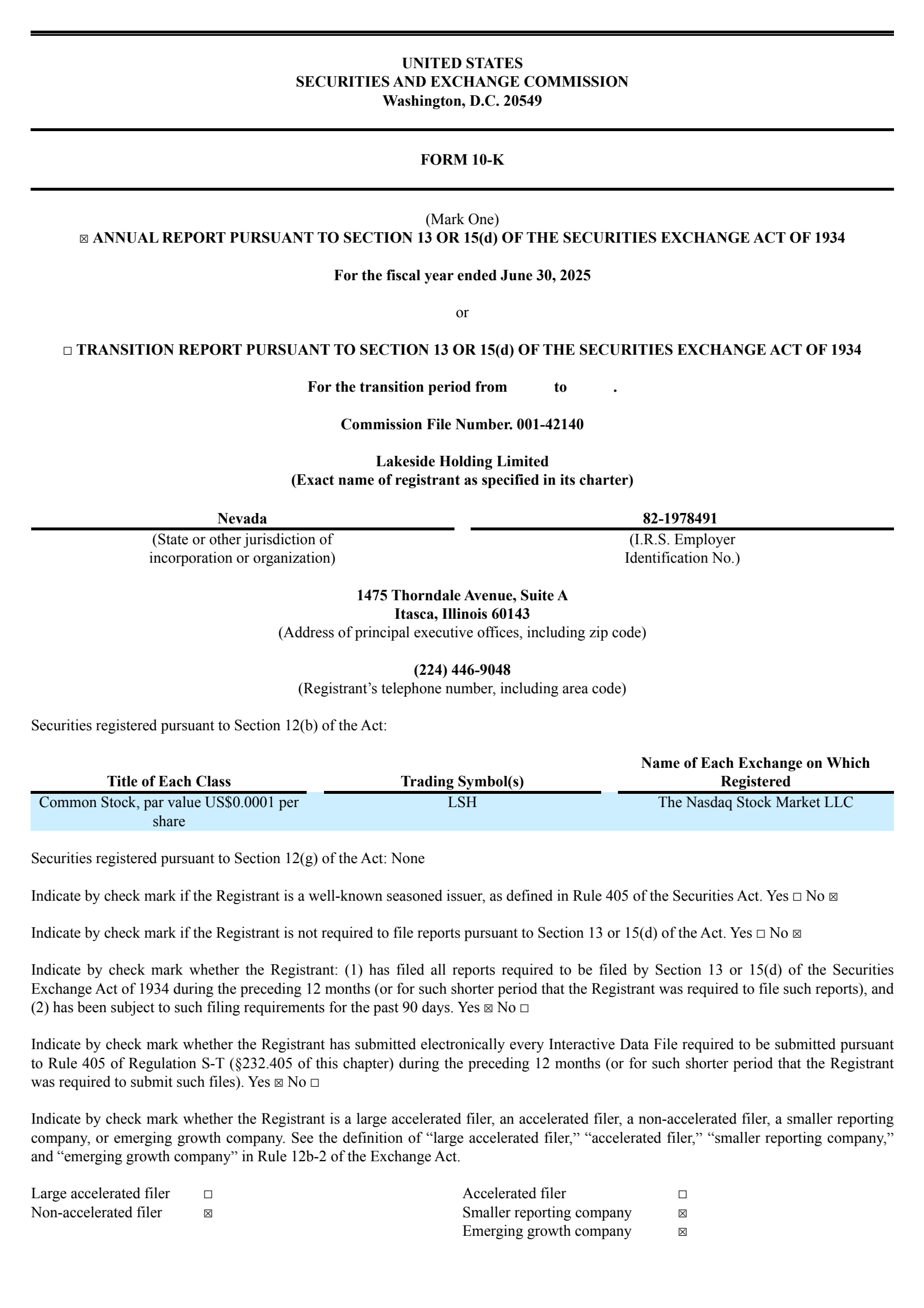 Lakeside's H2 2025 Annual Report