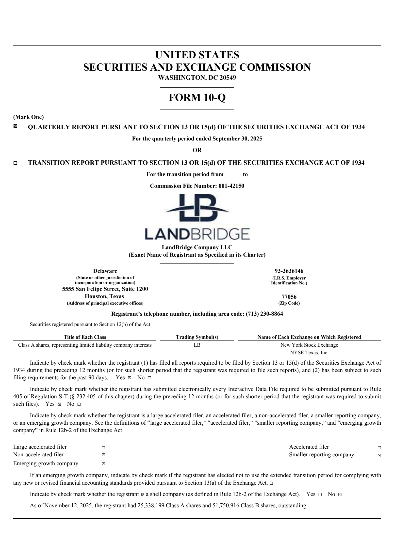 LandBridge's Q3 2025 Quarterly Report