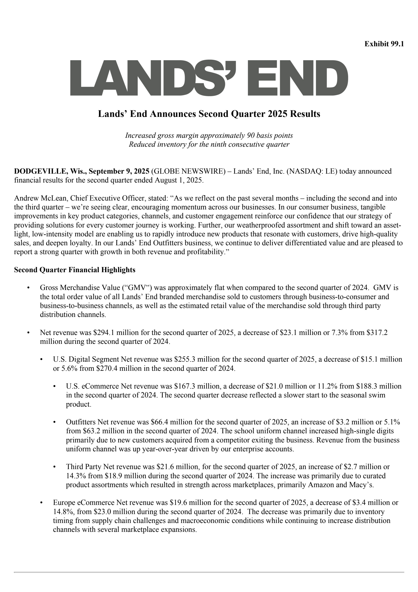 Lands' End's Q2 2026 Earnings Release