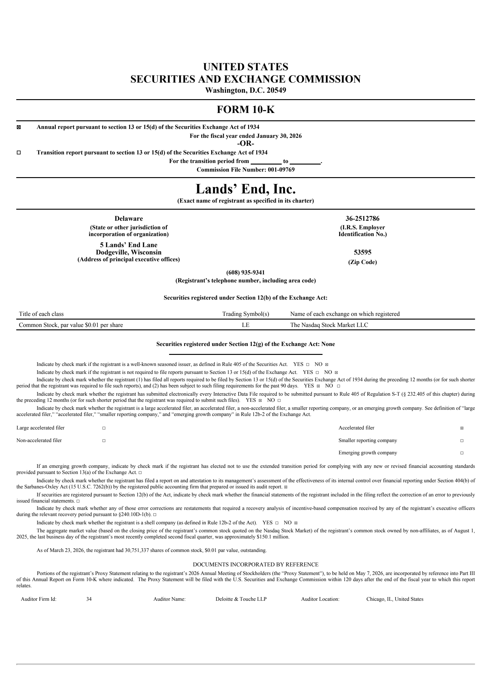 Lands' End's Q4 2026 Annual report