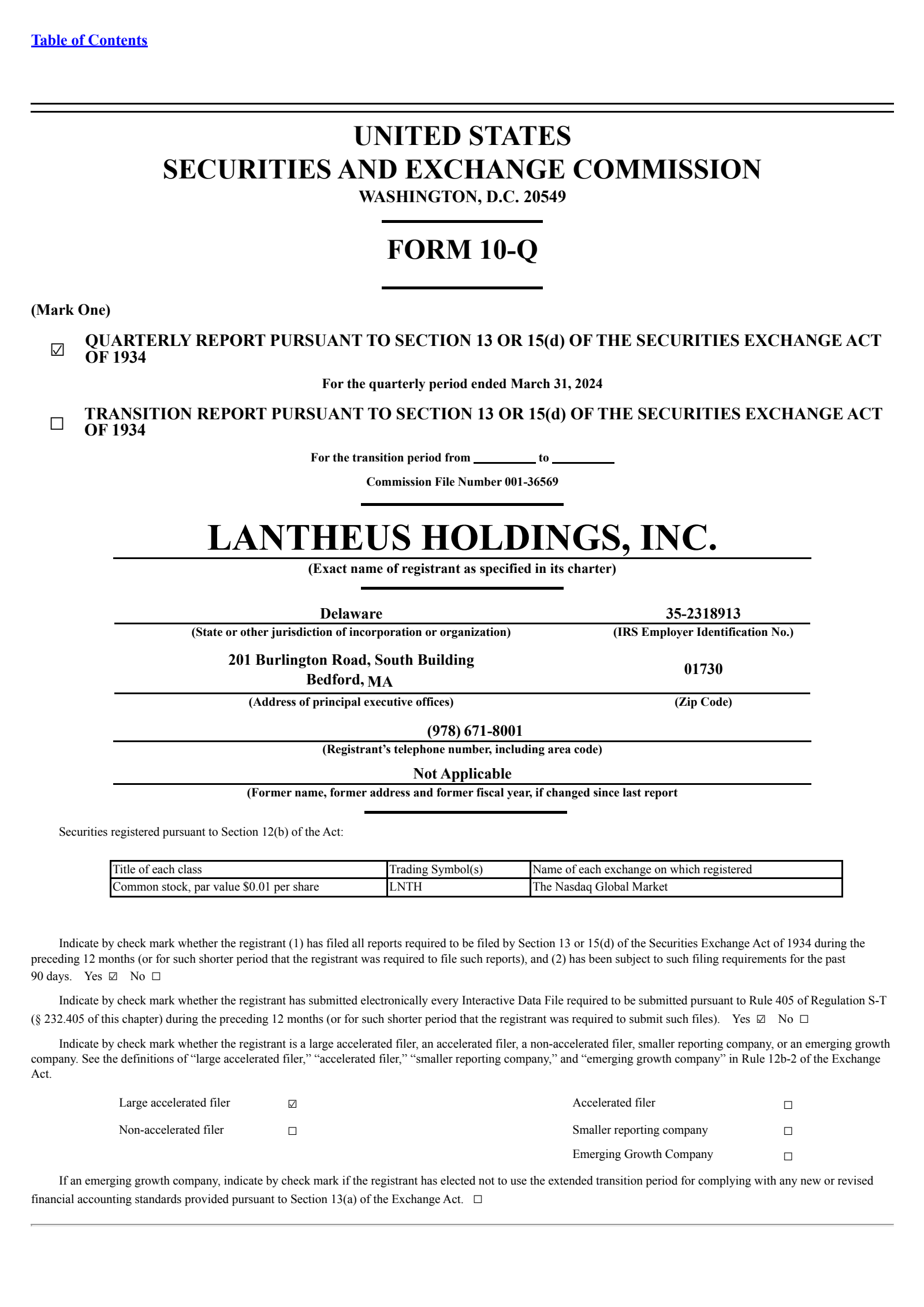 Lantheus' Q1 2024 Quarterly report