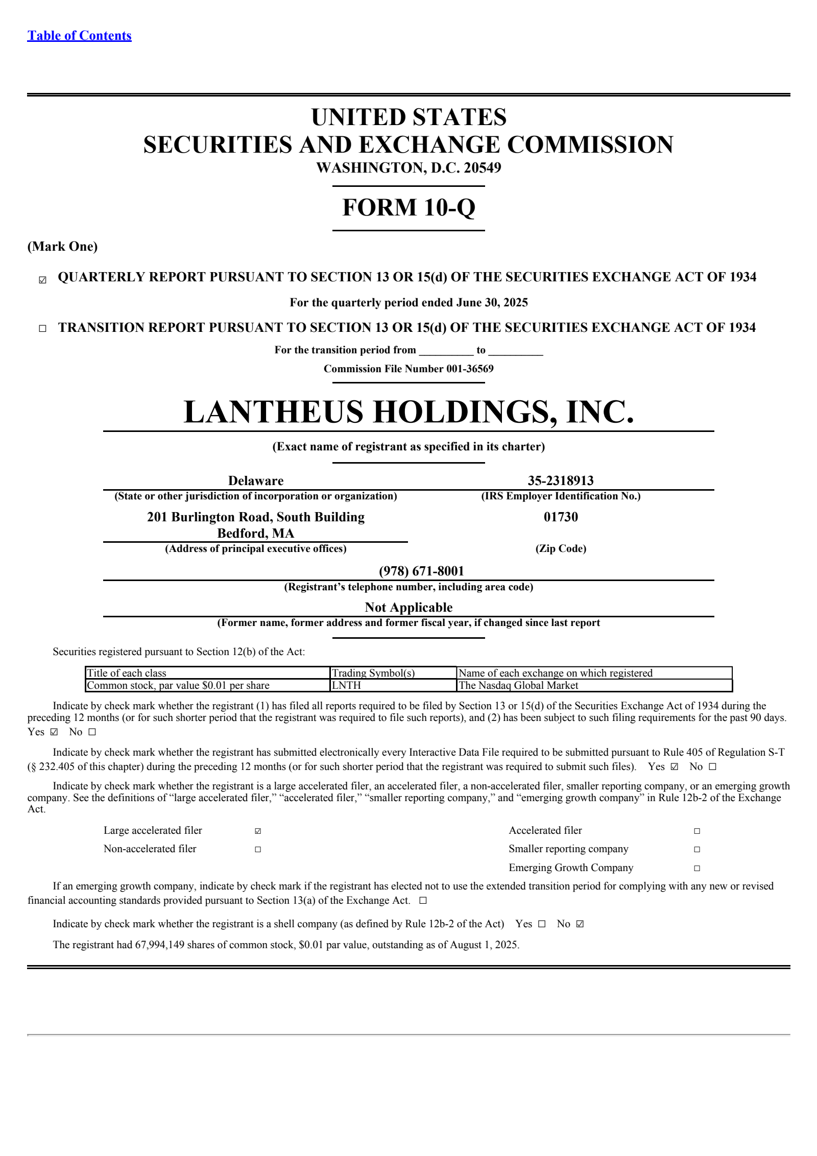 Lantheus' Q2 2025 Quarterly report
